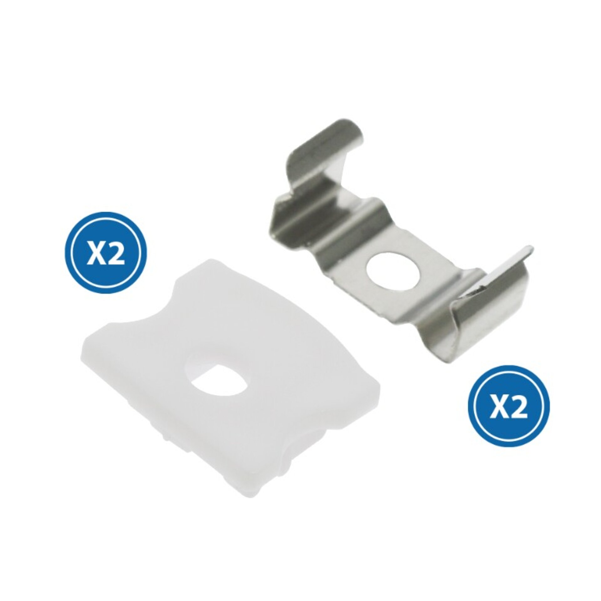 Pack 2 Tapones y 2 grapas para Perfil LM3721 - 1