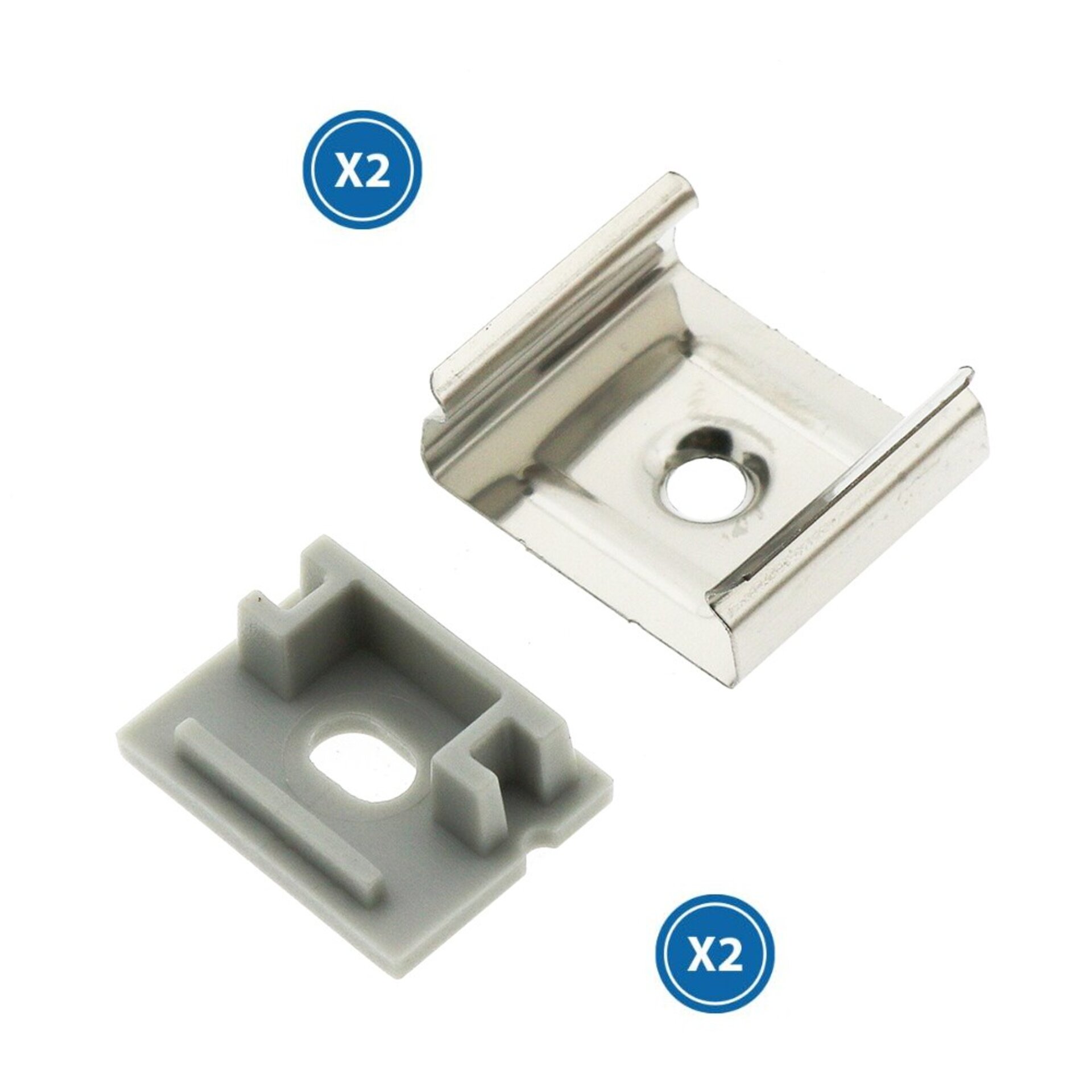 Pack 2 Tapones y 2 grapas para Perfil LM3757 - 1