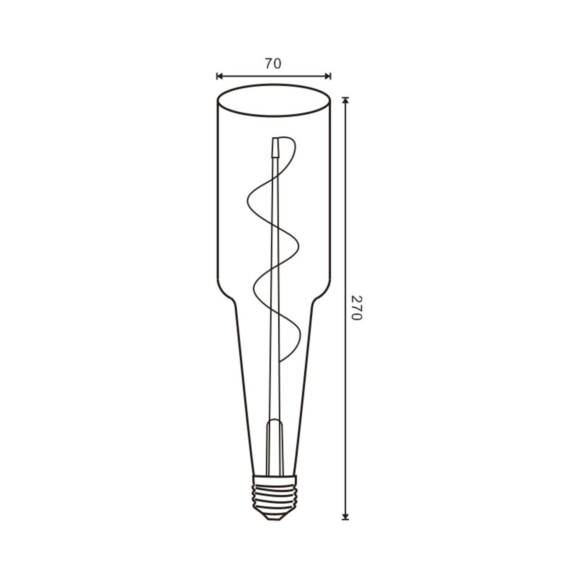 Bombilla LED Filamento Espiral E27 Botella 70 mm 4W ambar - 2