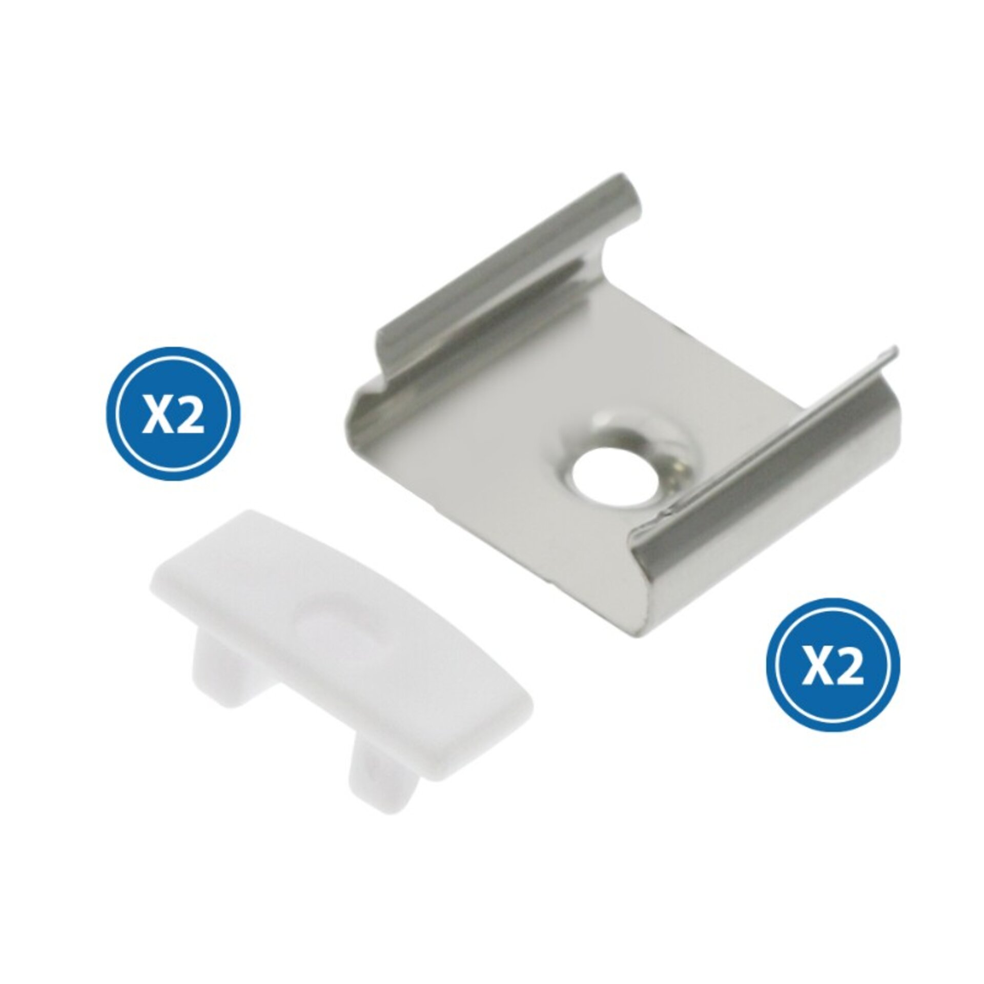 Pack 2 Tapones y 2 grapas para Perfil LM3707 - 1
