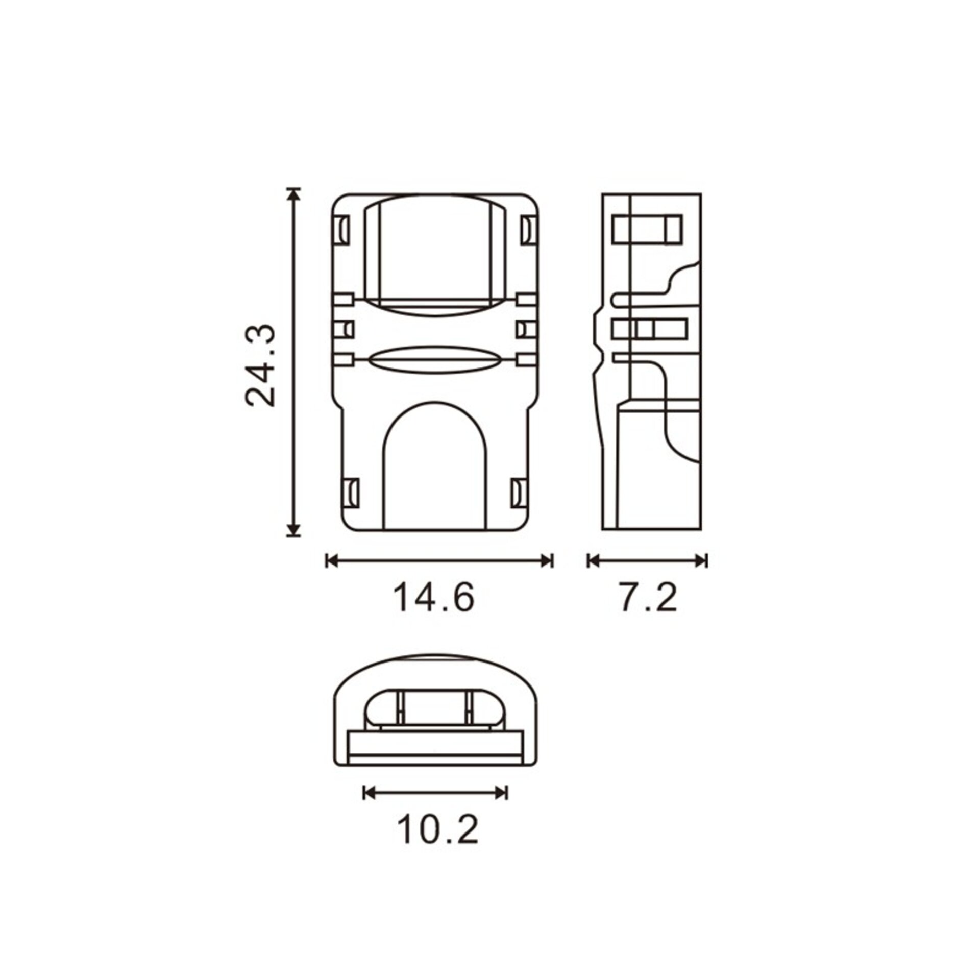 Conector de Hipopatamo para Tira LED y cable IP65 10MM 3PIN - 2