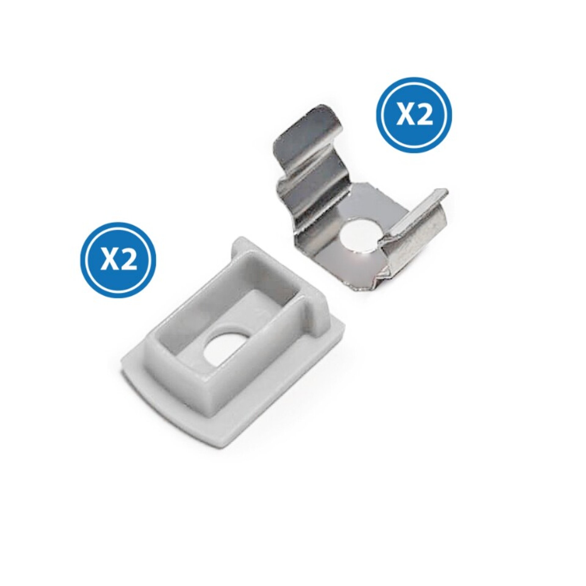 Pack 2 Tapones y 2 grapas para Perfil LM3747 - 1