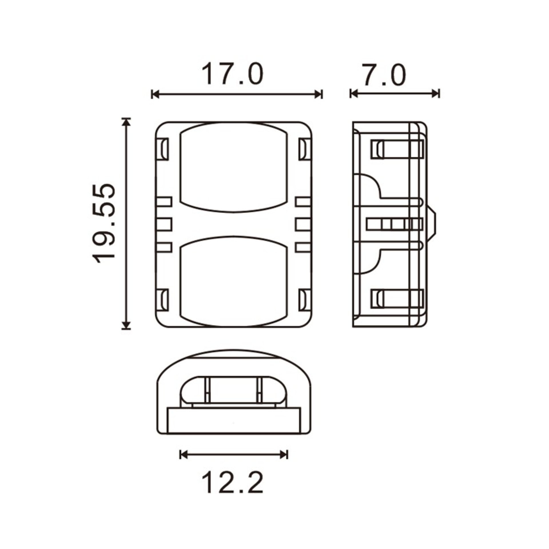 Conector de Hipopatamo para Tira LED IP65 12MM 5PIN - 2