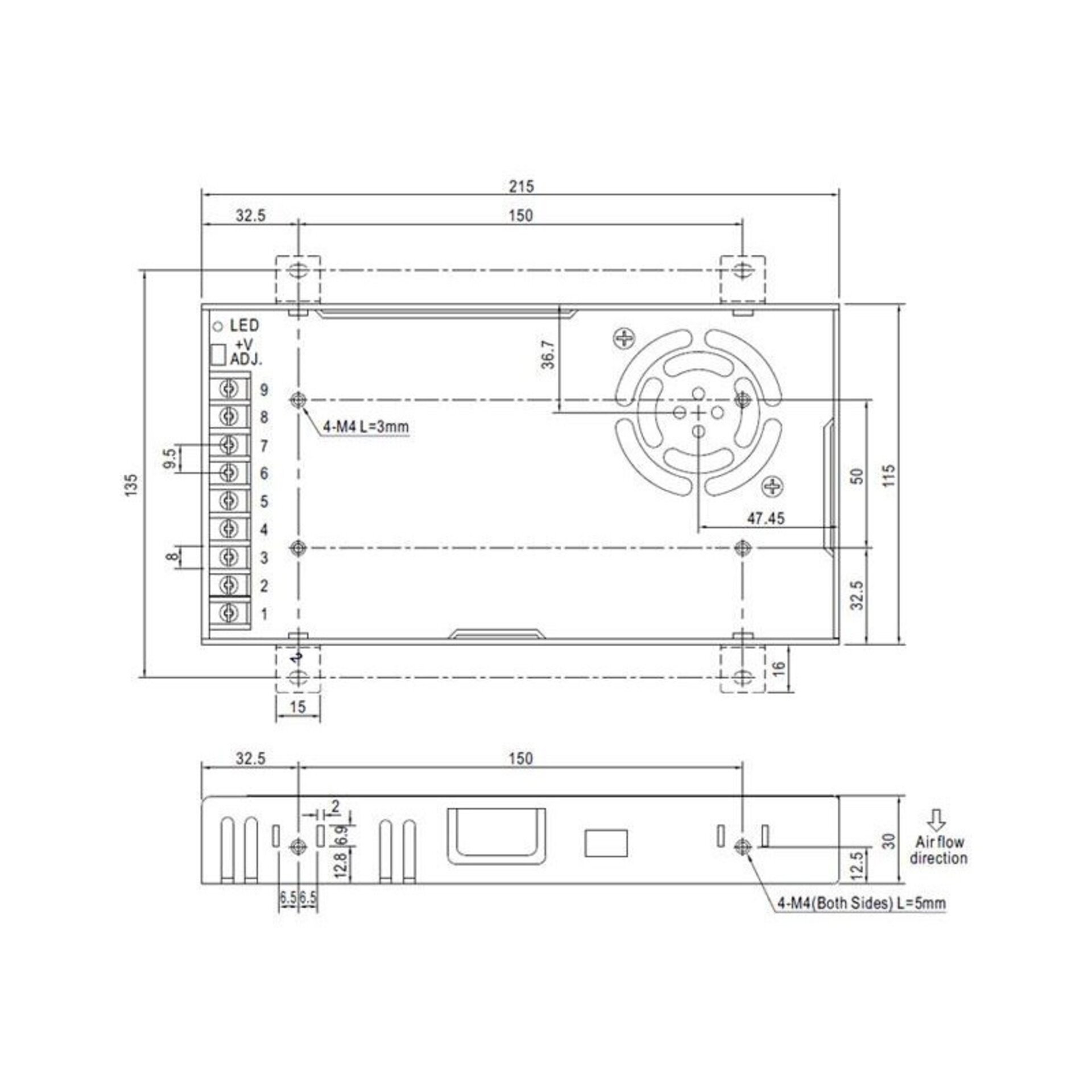 Fuentes de alimentación para tiras LED Mean Well 350W 12VDC LRS-350-12 - 2