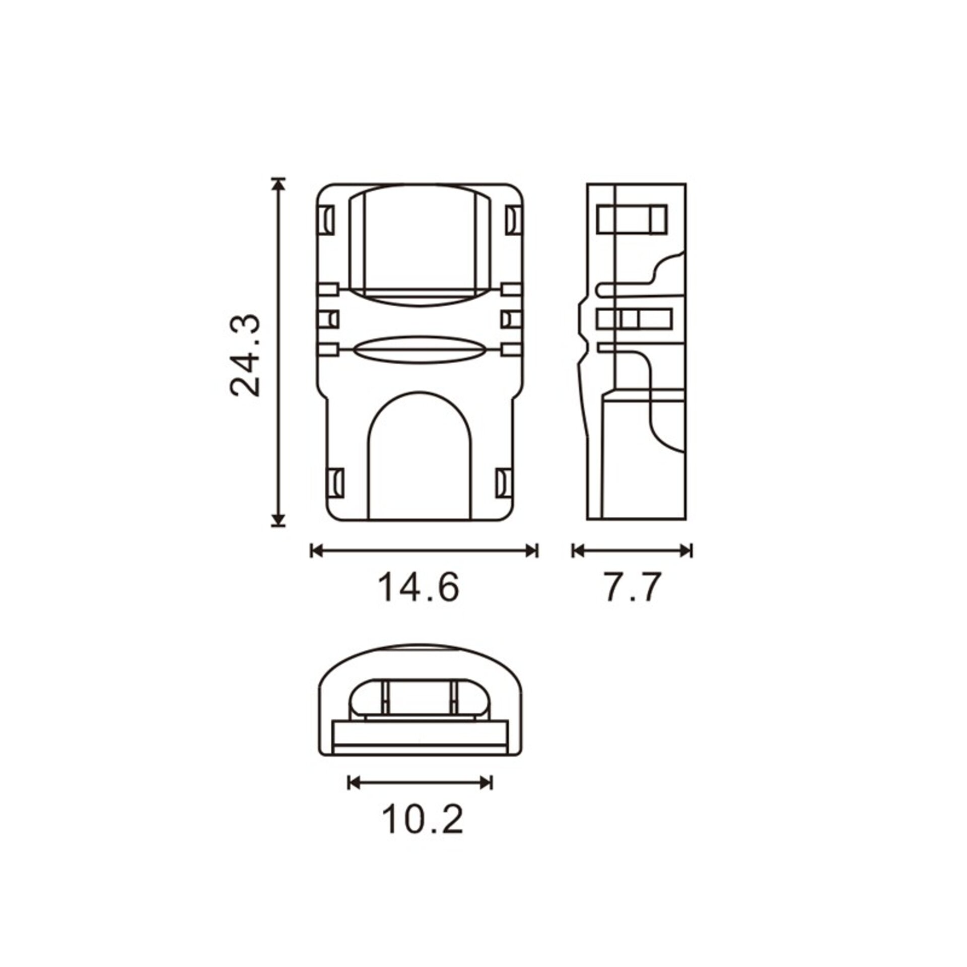 Conector de Hipopatamo para Tira LED y cable IP65 10MM 2PIN - 2