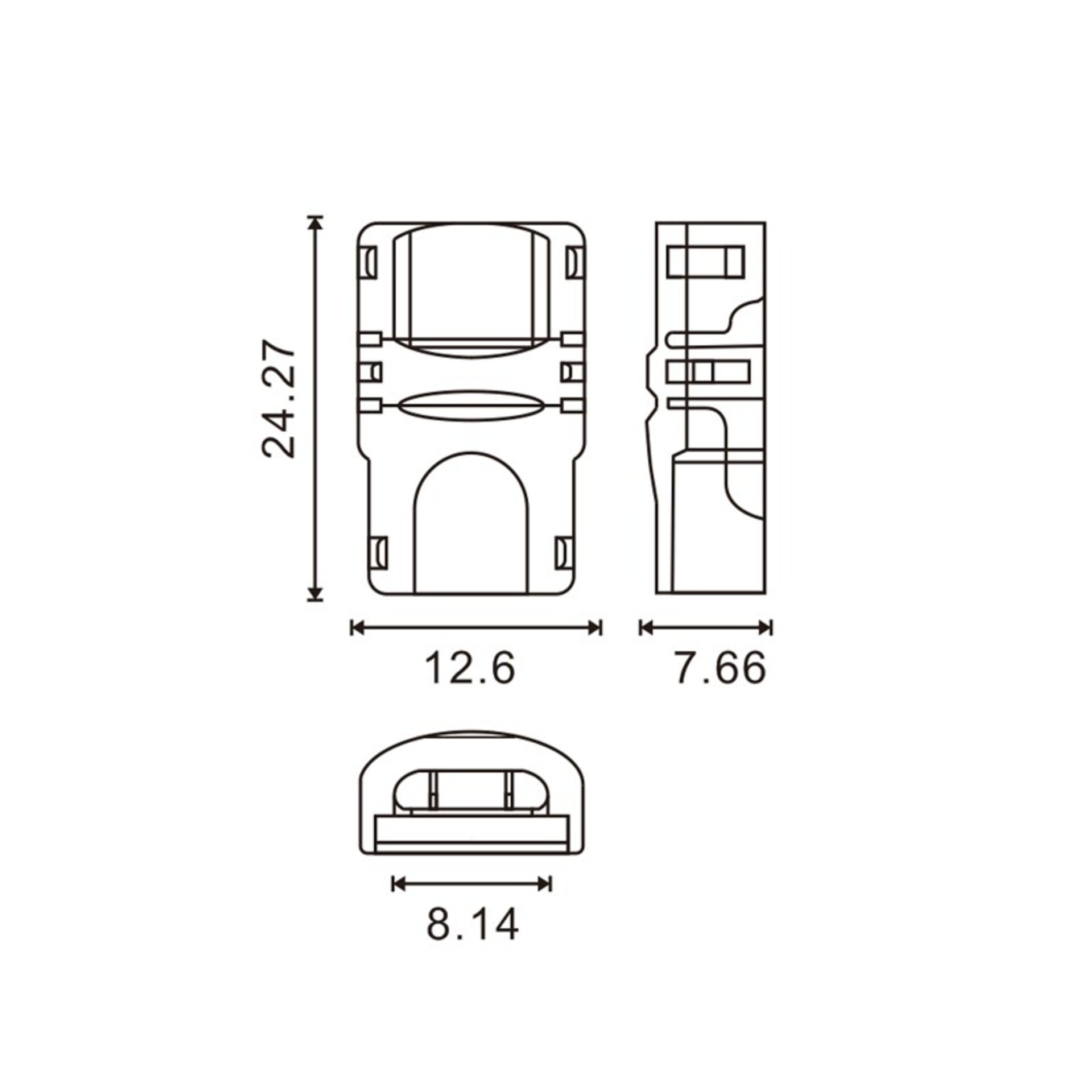 Conector de Hipopatamo para Tira LED y cable IP65 8MM 2PIN - 2