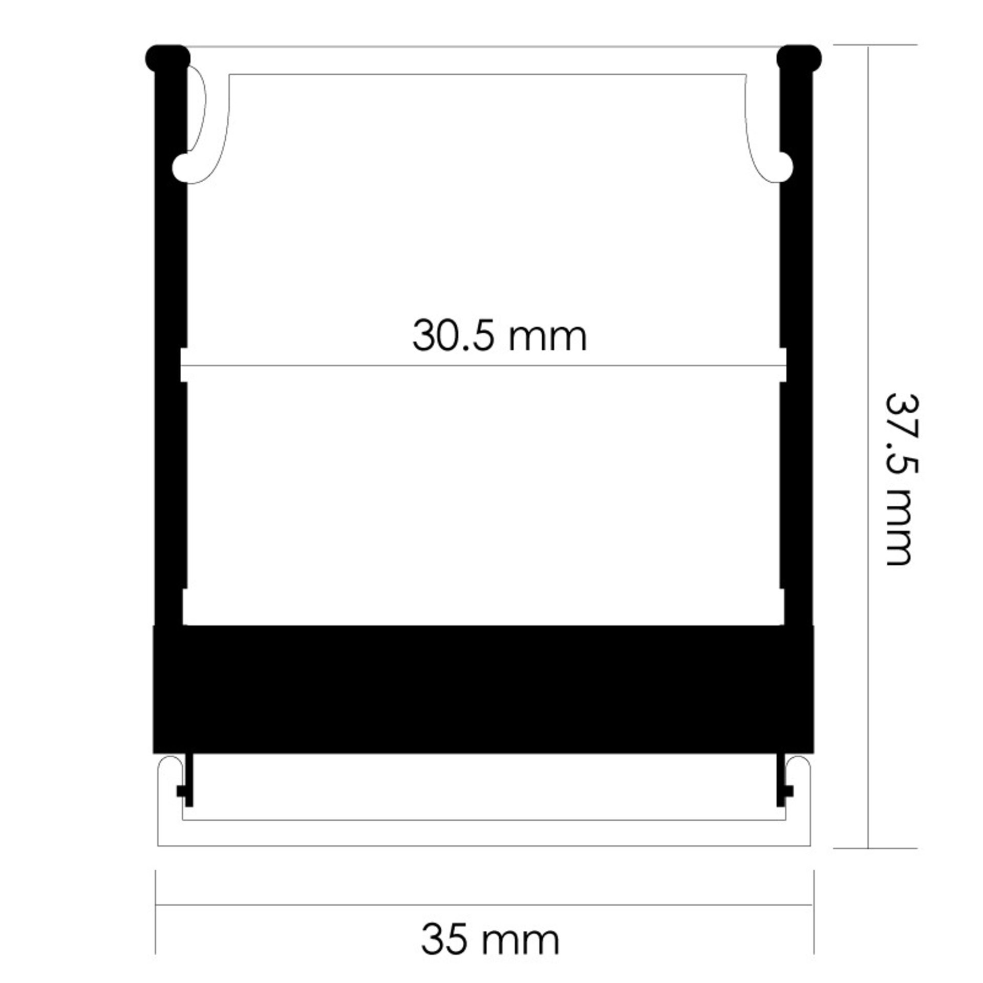 Perfil de aluminio MinLed 2 metros - Opciónal colgante - DSC - 2