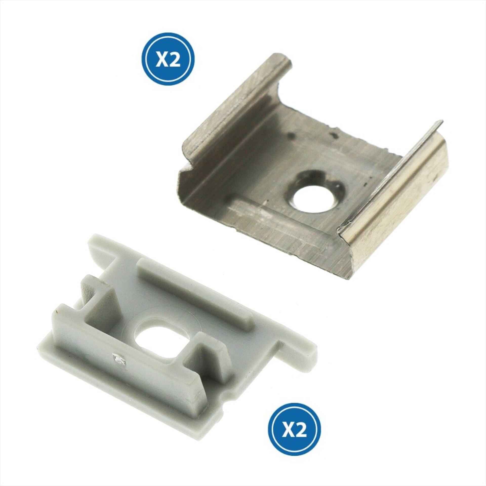 Pack 2 Tapones y 2 grapas para Perfil LM3763 - 1