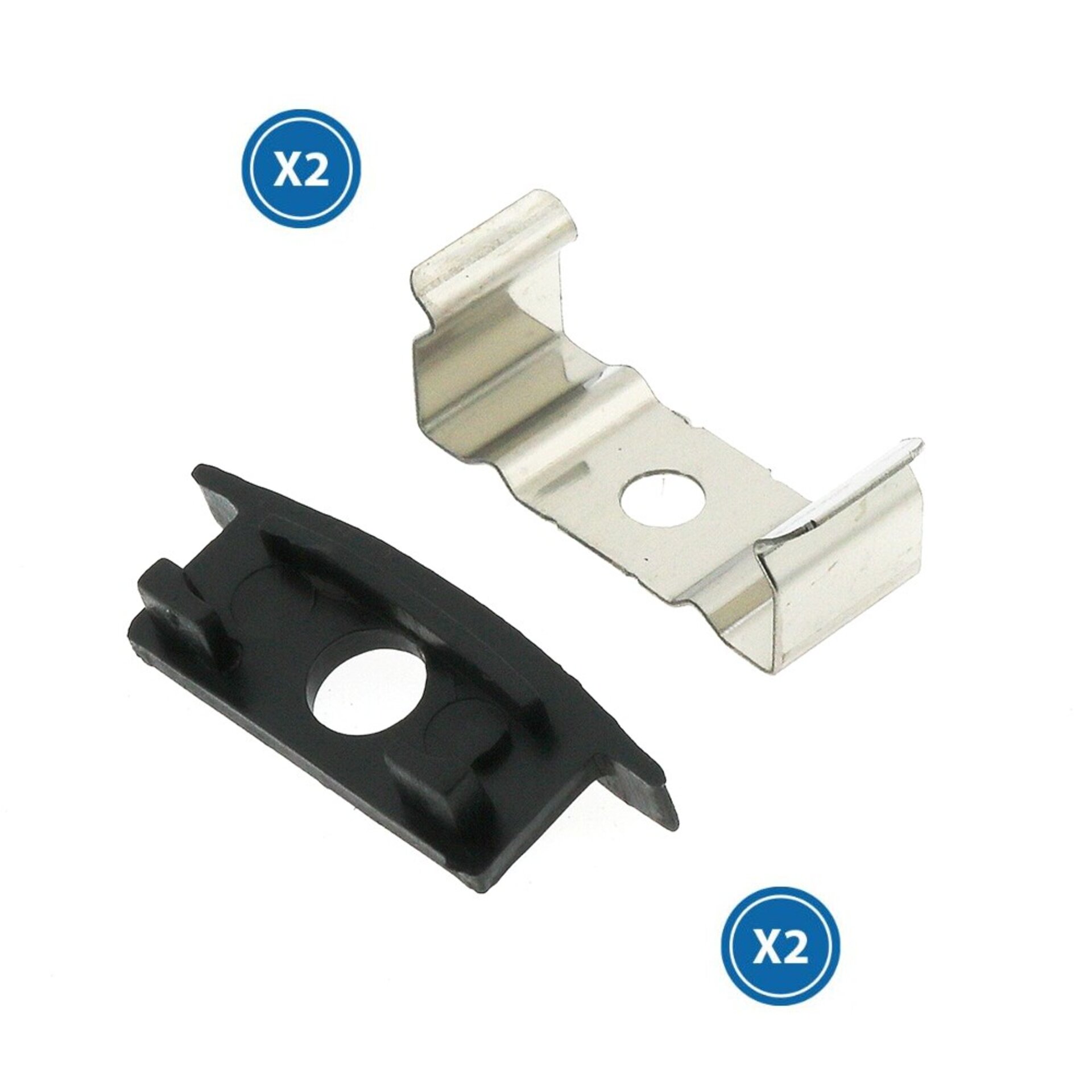 Pack 2 Tapones y 2 grapas para Perfil LM3732 - 1