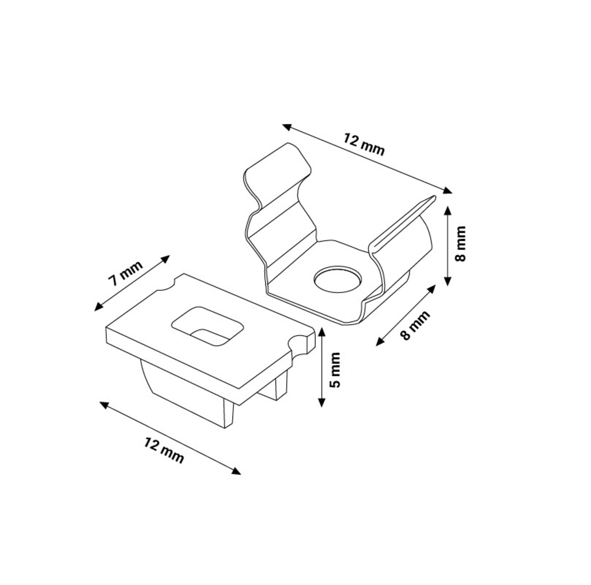 Pack 2 Tapones y 2 grapas para Perfil LM3733 - 2