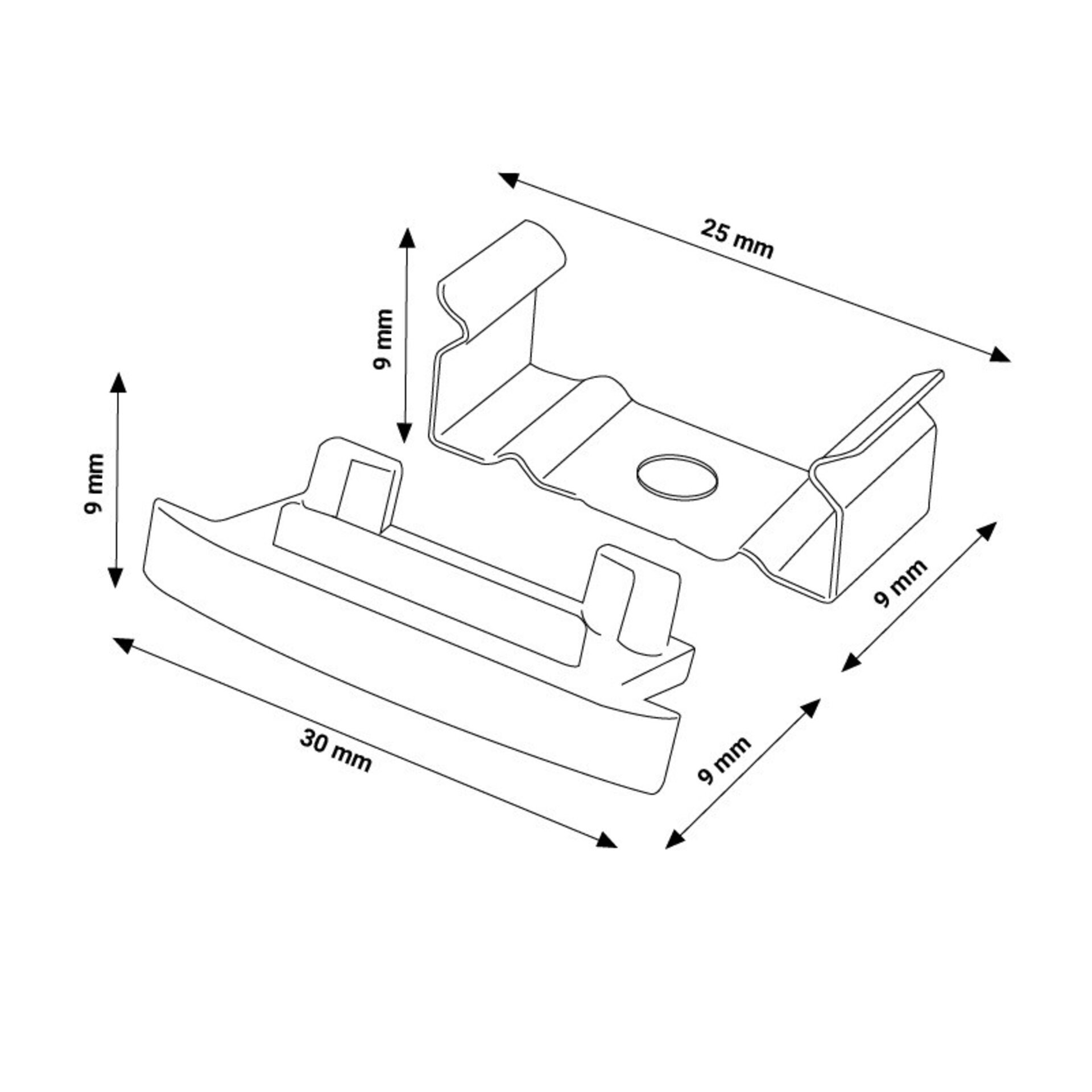 Pack 2 Tapones y 2 grapas para Perfil LM3718 - 2
