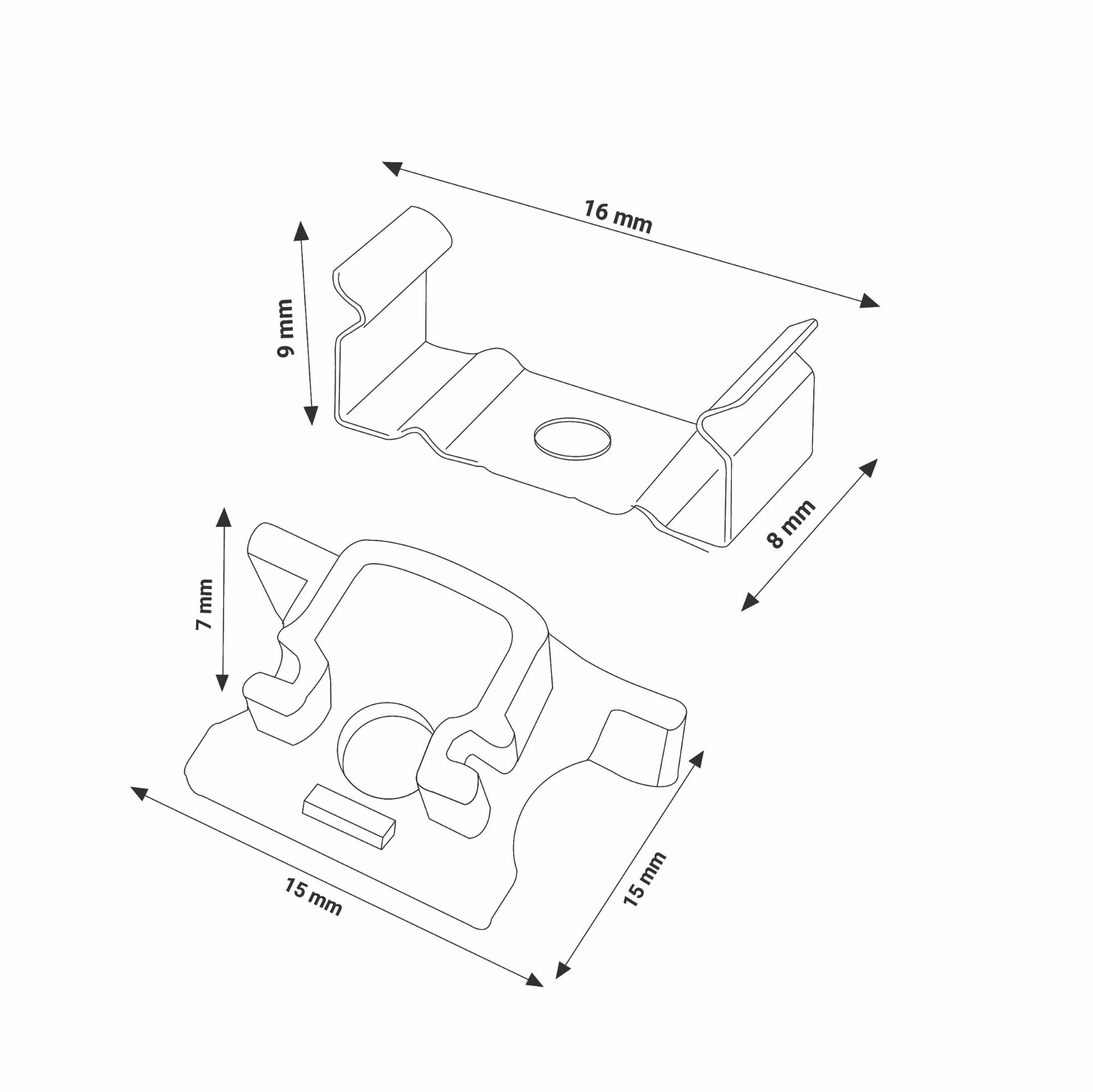 Pack 2 Tapones y 2 grapas para Perfil LM3714 - 2