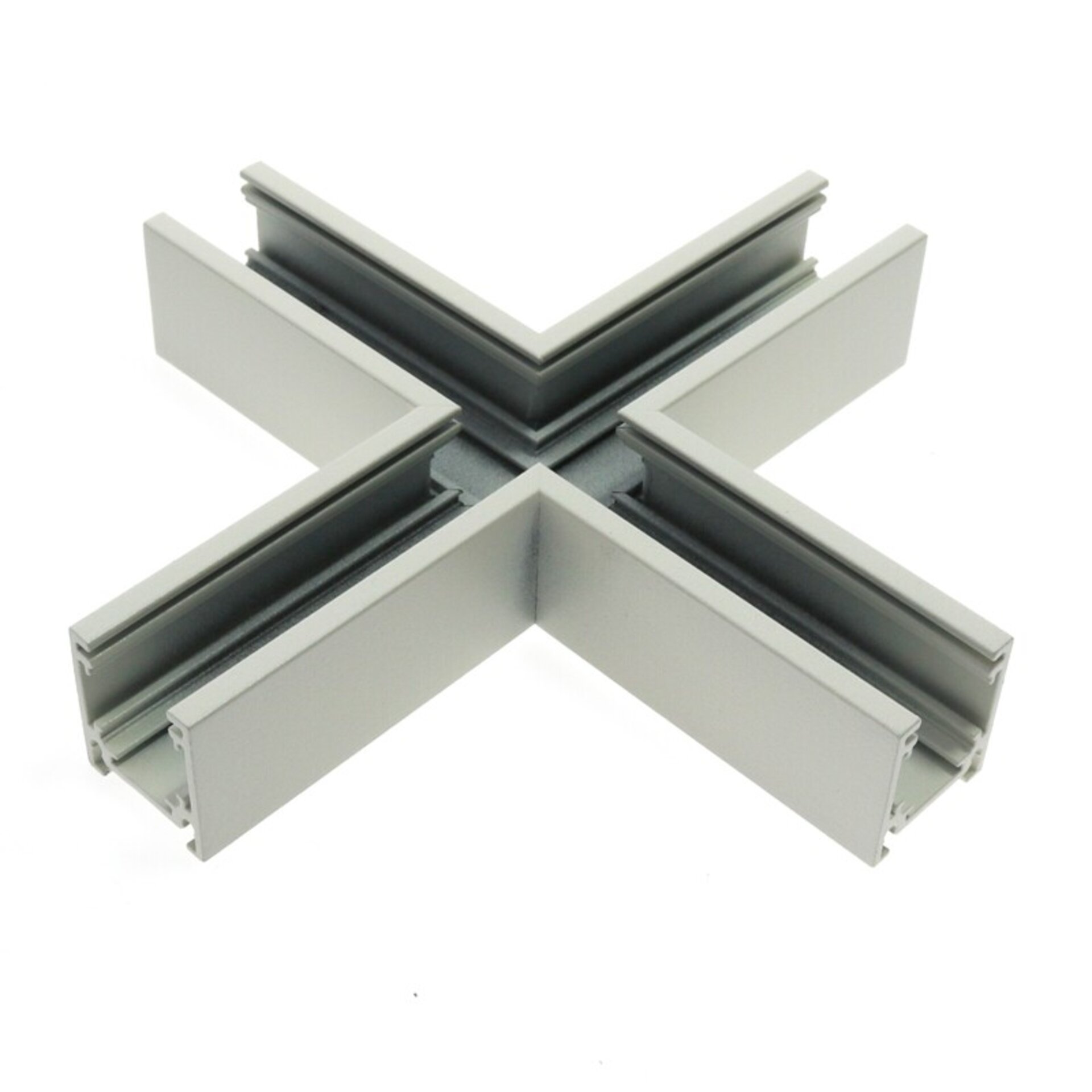 Union en X Horizontal para Carril magnético Serie 16mm  Blanco - 1