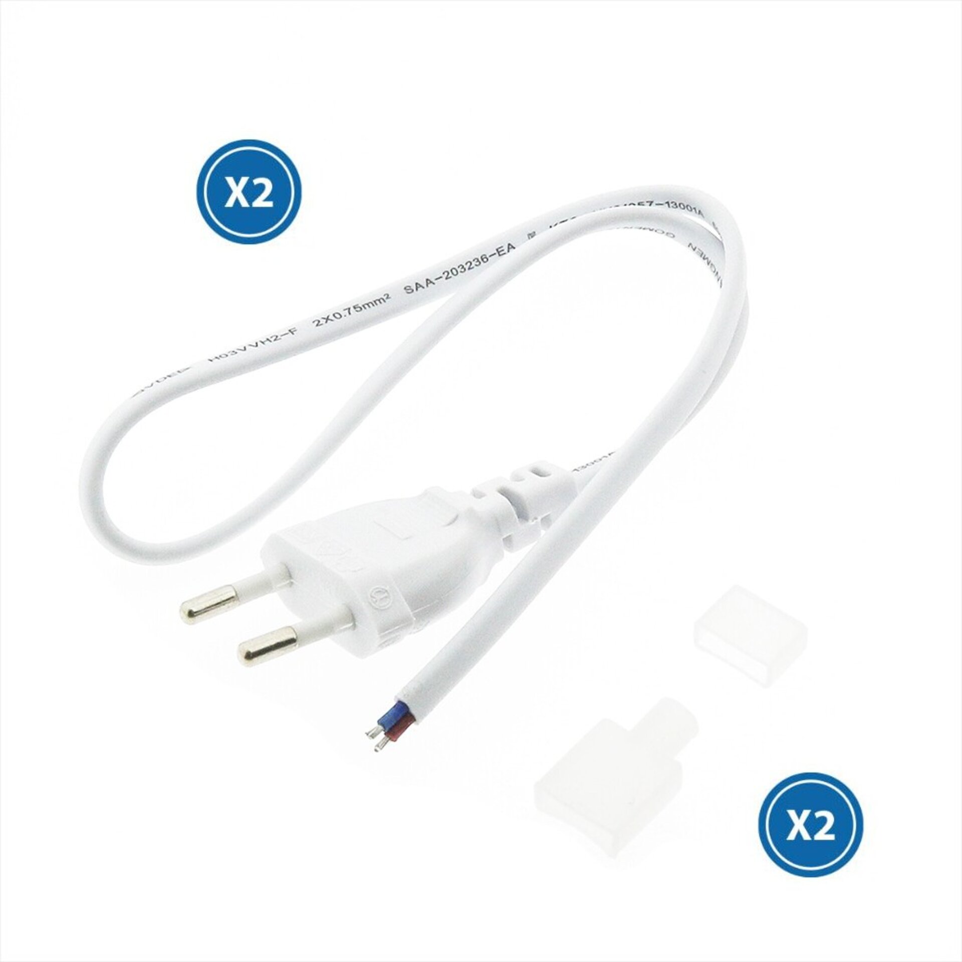 Cable Adaptador Para Tira Led 220Vac Ruzok / Brescia 500MM - 1