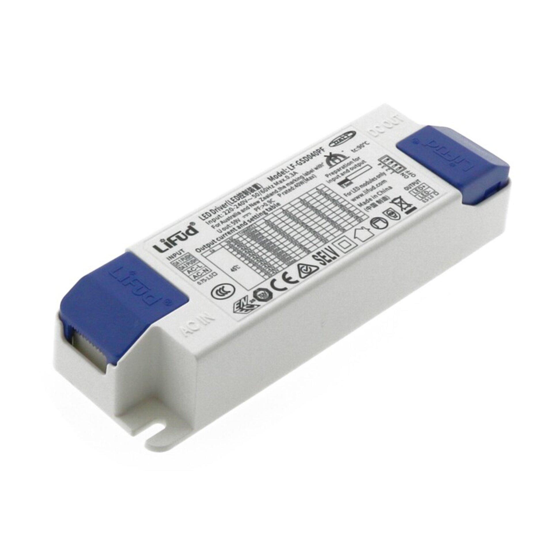 Driver Lifud Regulable Dali Salida 20-42V Dc 40W No Flicker LF-GSD040PF - 1