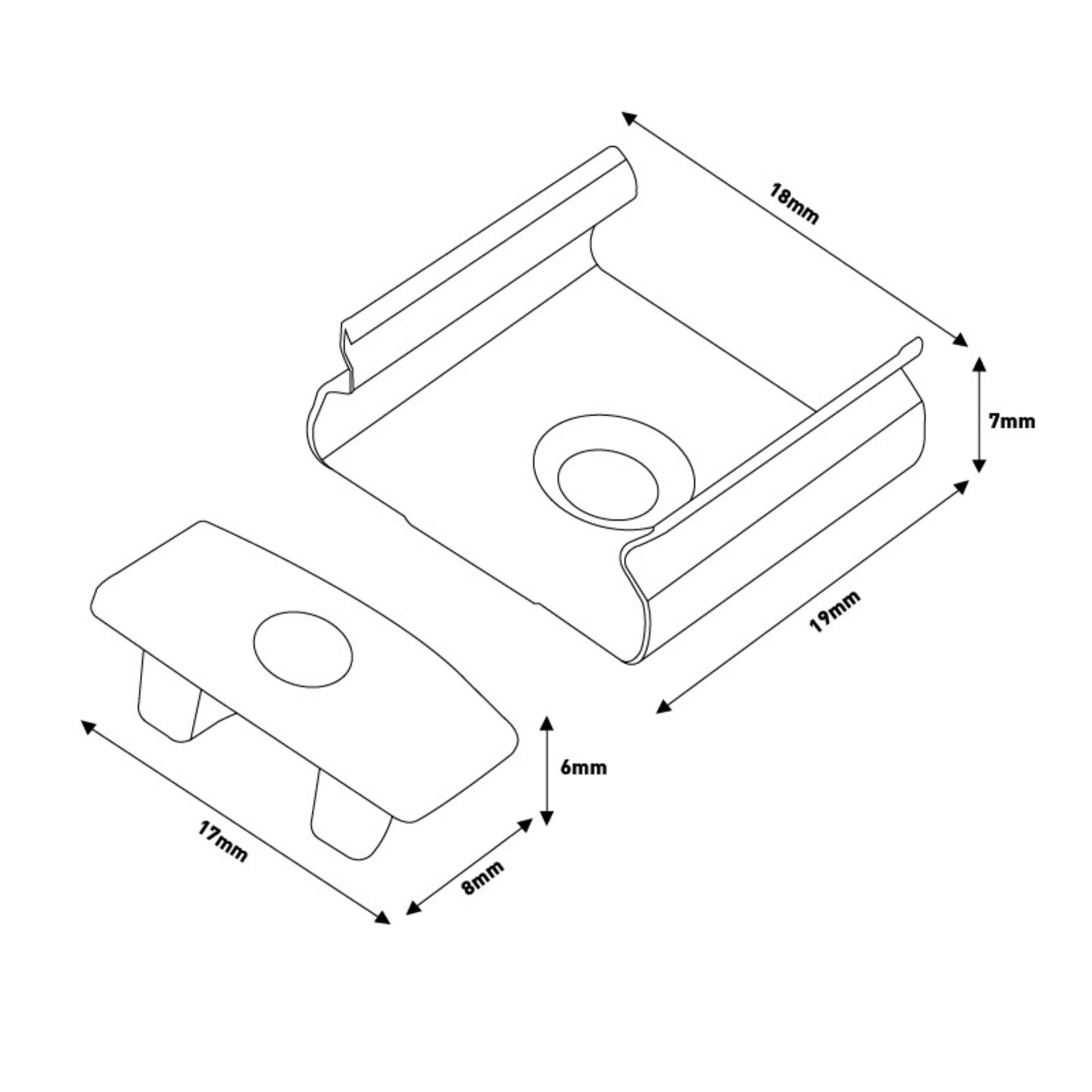 Pack 2 Tapones y 2 grapas para Perfil LM3707 - 2