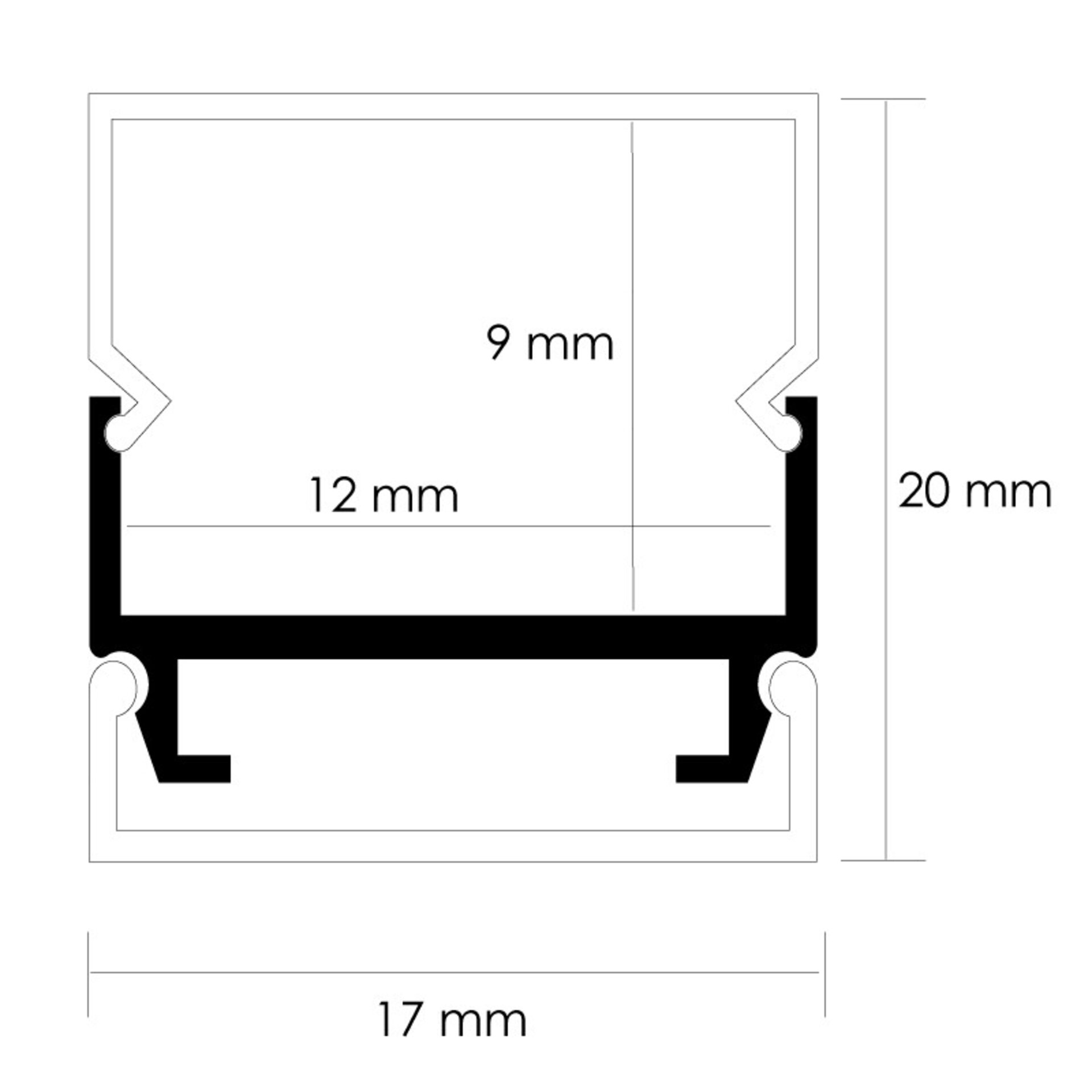 Perfil de aluminio Especial 12/24/220V 2 metros - DSC - 2