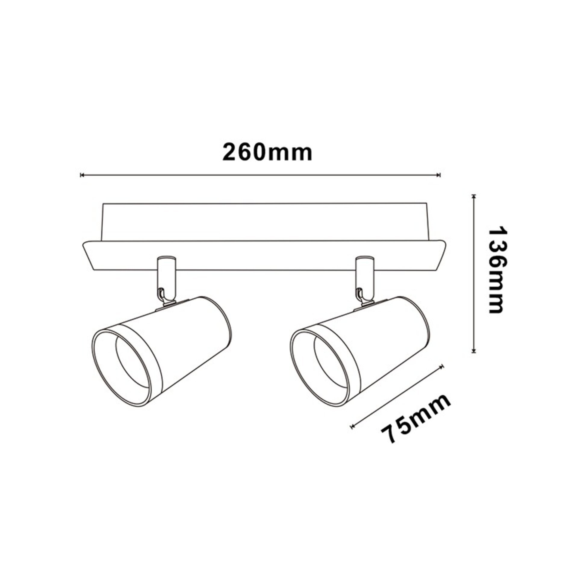 Aplique de Techo GU10 Orientable State 2 Focos - 2