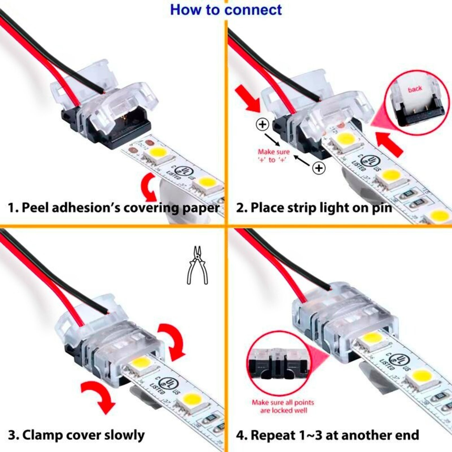 Conector de Hipopatamo para Tira LED y cable IP65 8MM 2PIN - 3