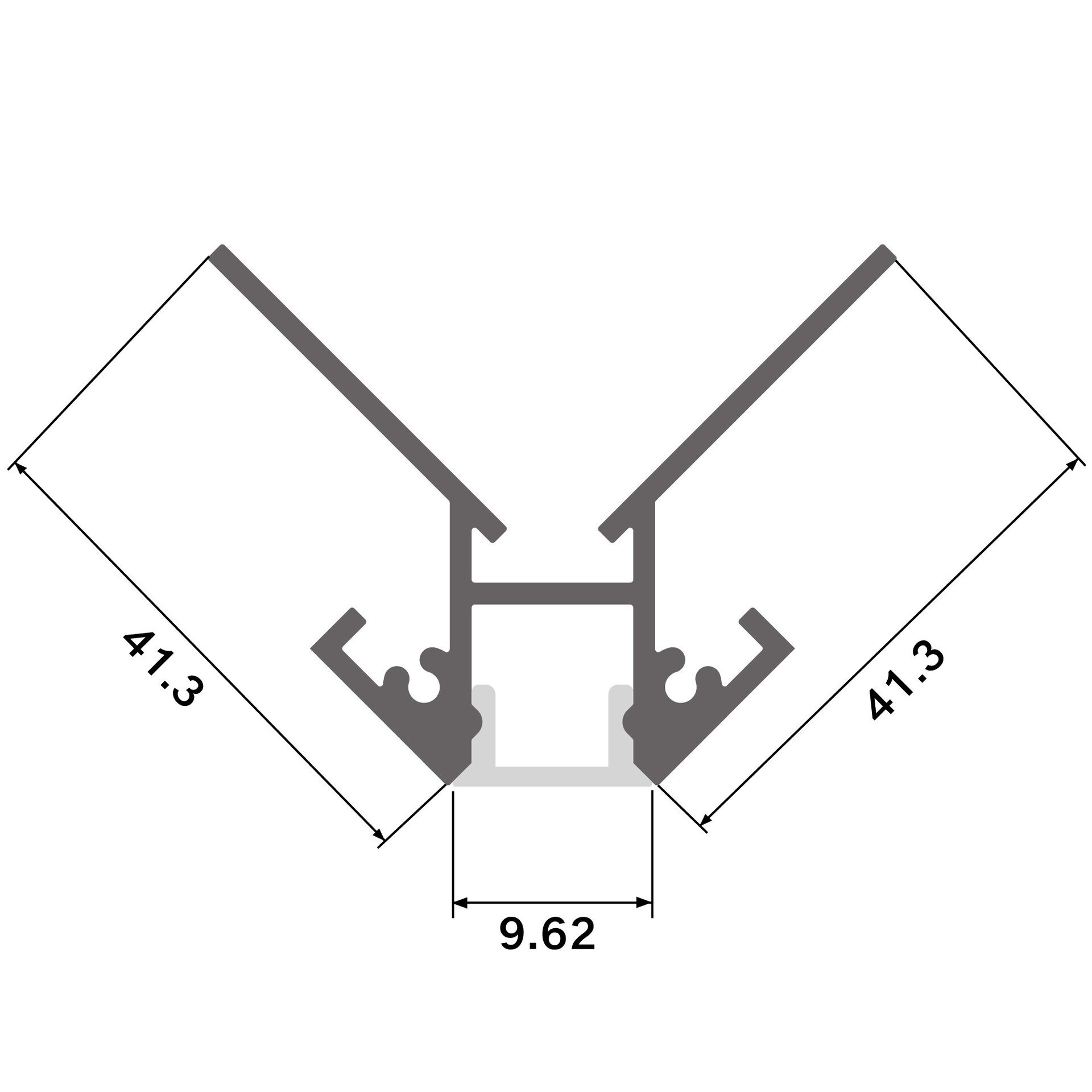 Perfil de aluminio Can - 2 metros - 2