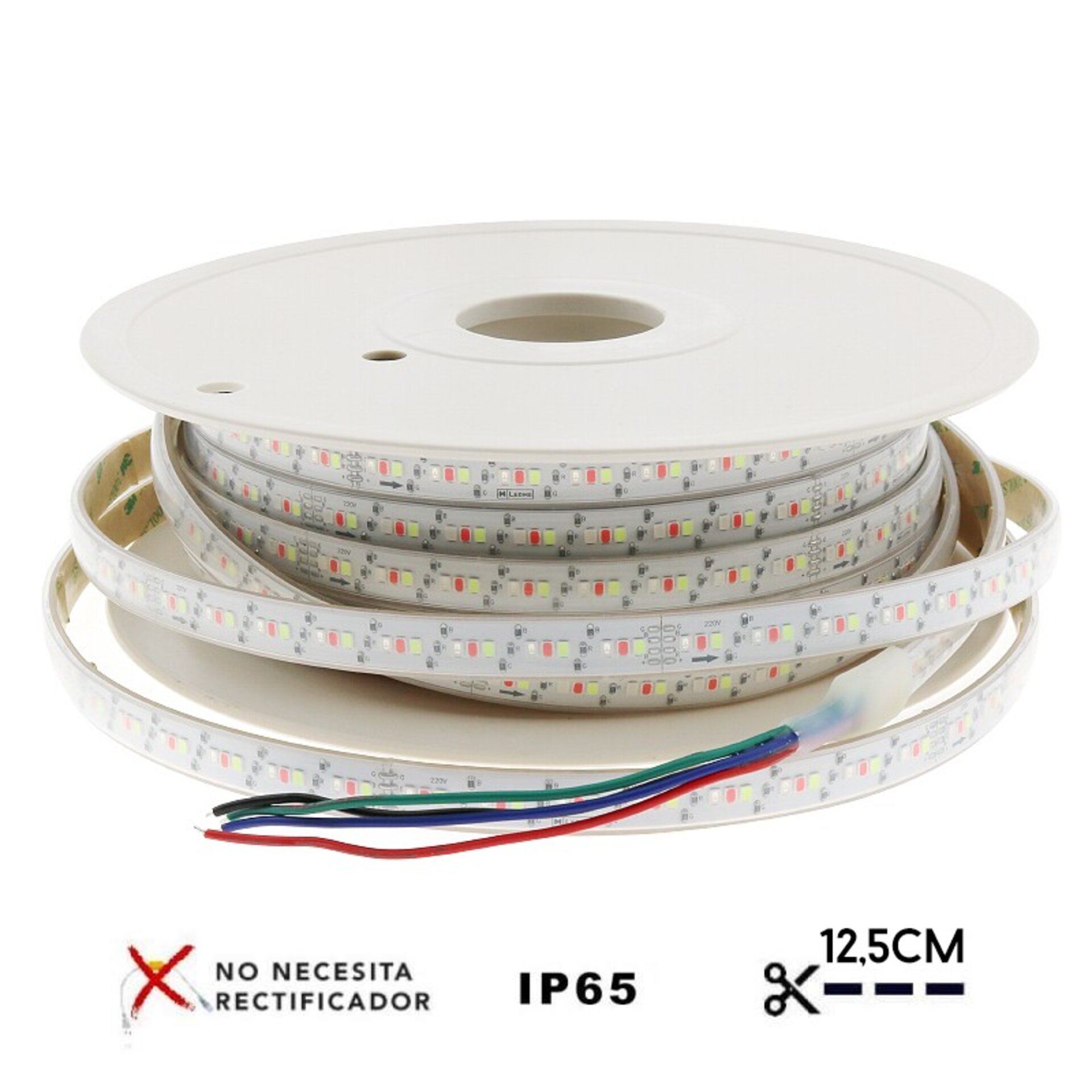 Tira de LED 220VAC SMD2835 Bergamo 13W/m IP65 RGB - 25 metros - 1
