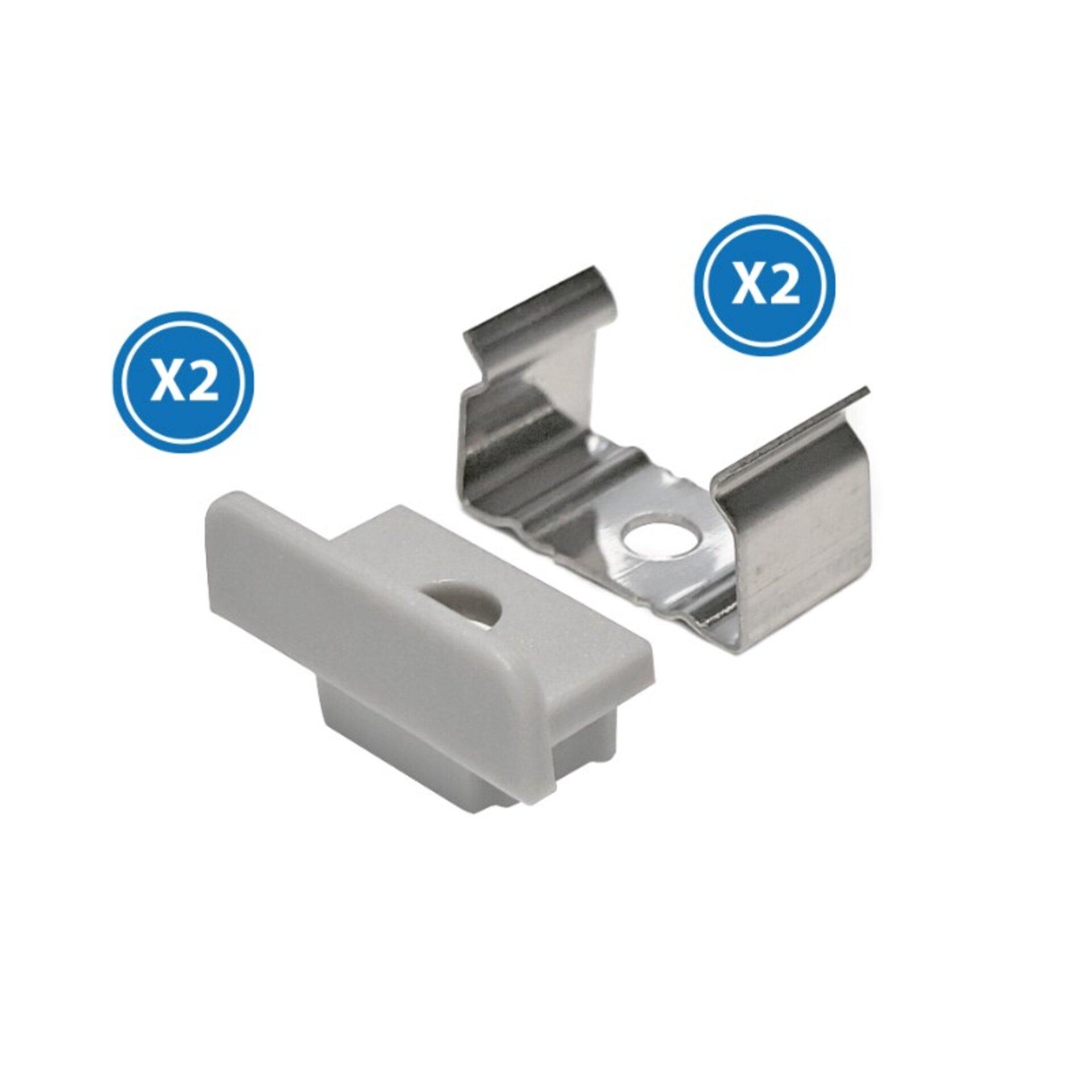 Pack 2 Tapones y 2 grapas para Perfil LM3703 - 1