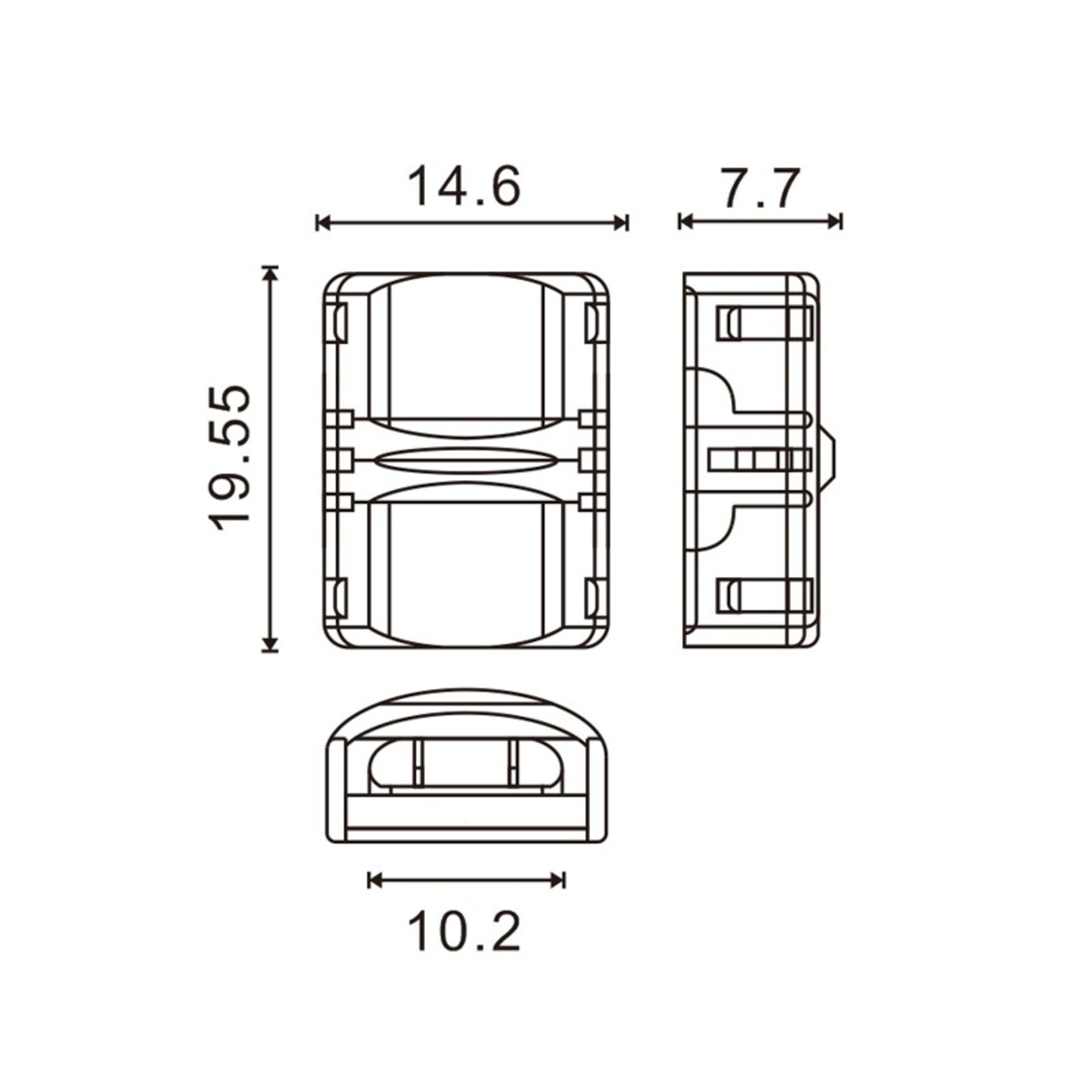 Conector de Hipopatamo para Tira LED  IP20 10MM 2PIN - 2