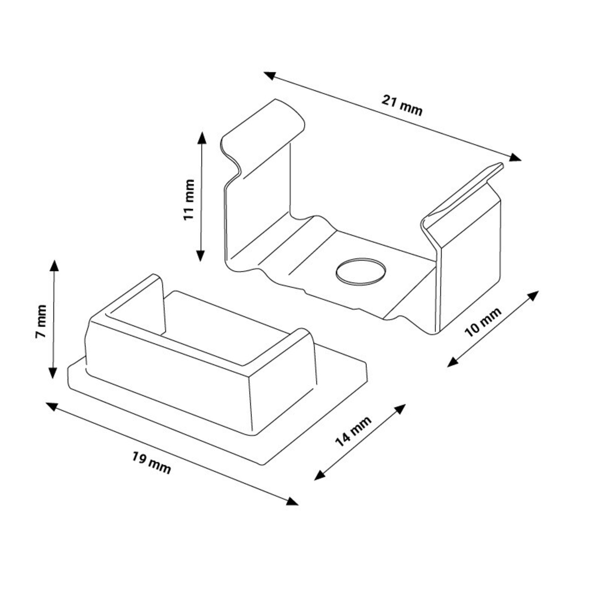 Pack 2 Tapones y 2 grapas para Perfil LM3727 - 2