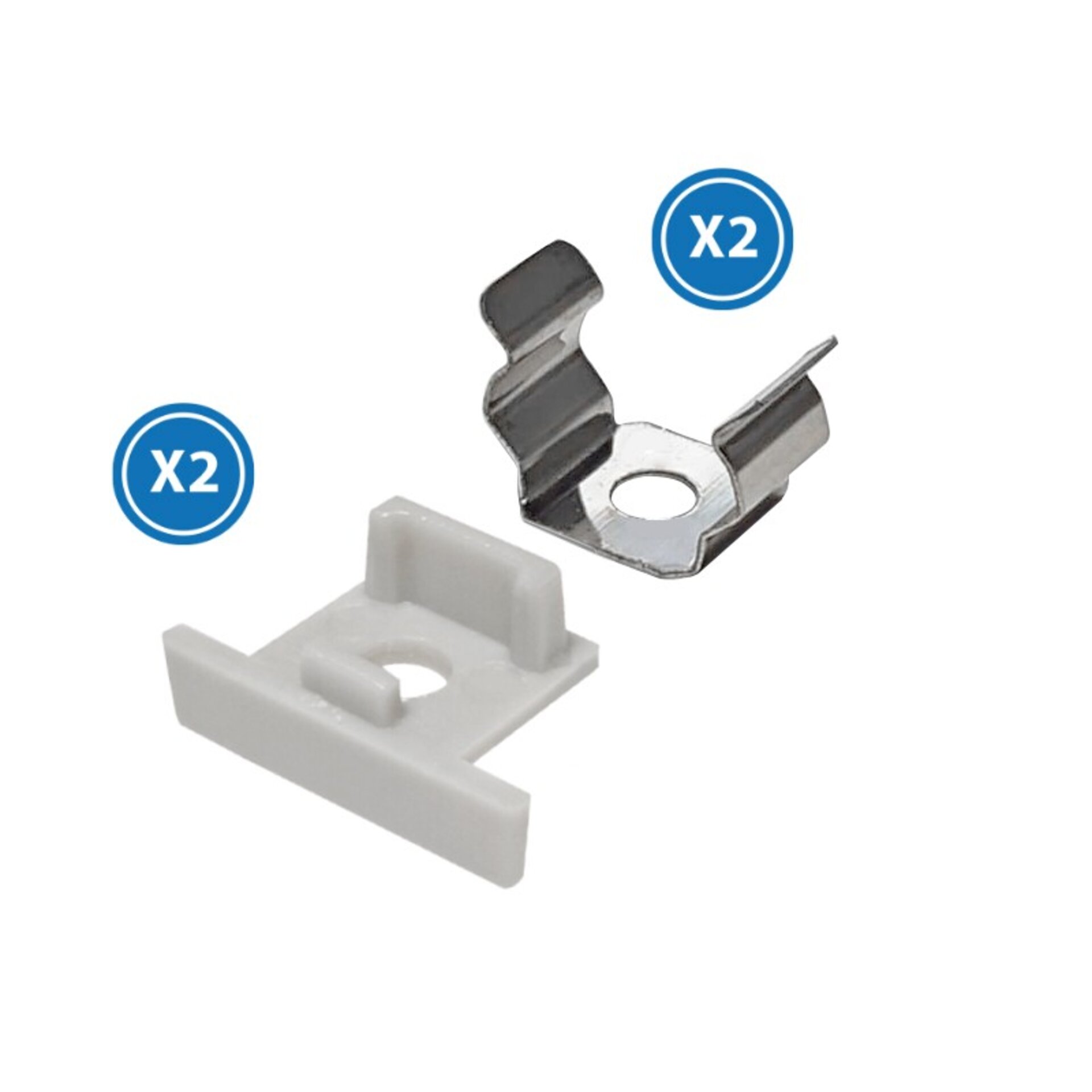 Pack 2 Tapones y 2 grapas para Perfil LM3745 - 1
