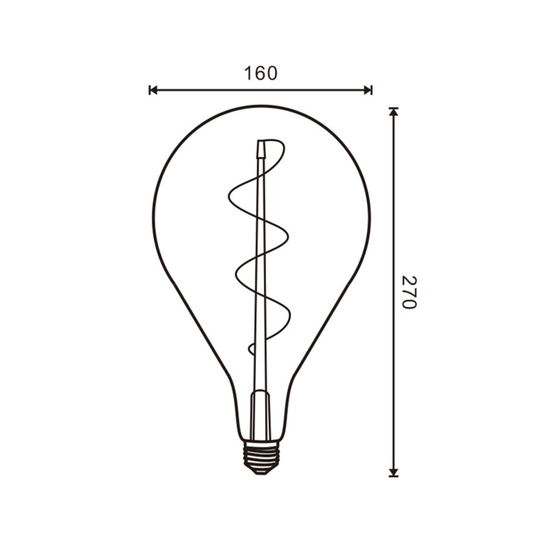 Bombilla LED Filamento Espiral E27 A160 4W ambar - 2
