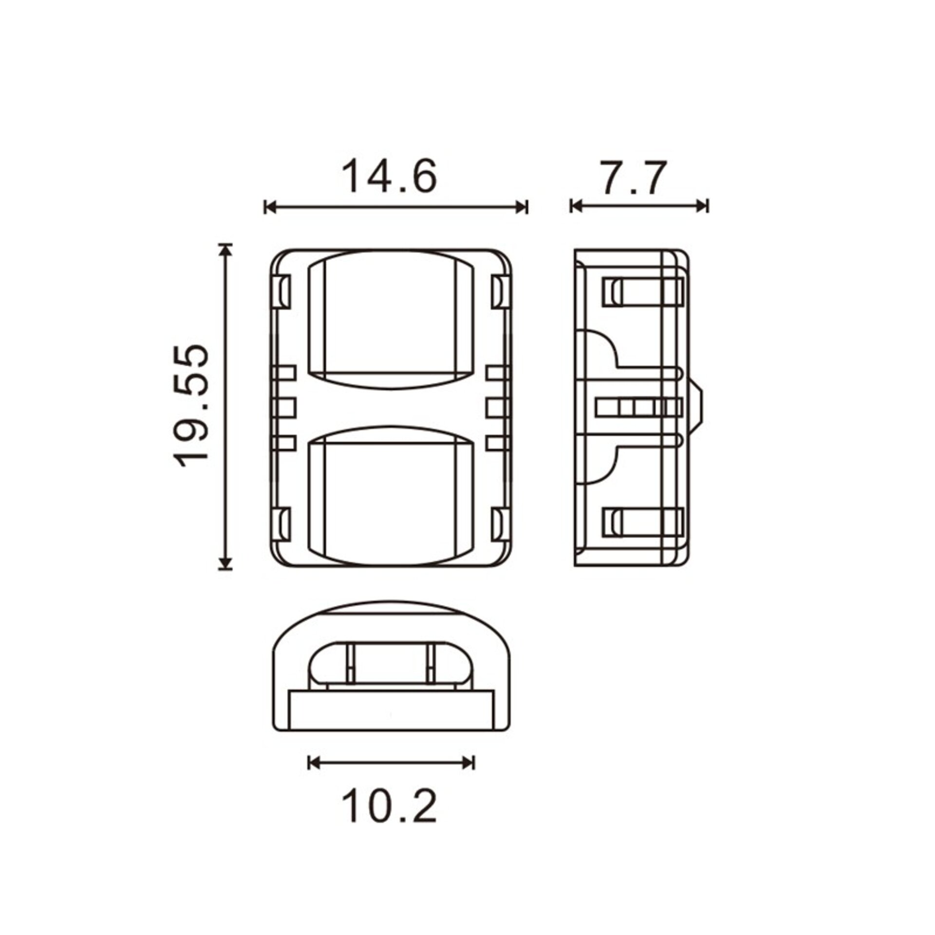 Conector de Hipopatamo para Tira LED IP65 10MM 2PIN - 2