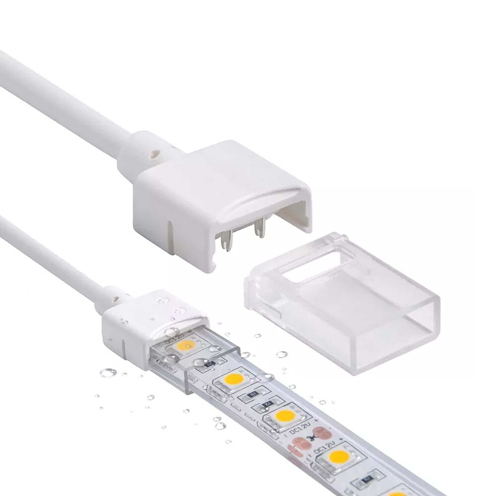 Conector intermedio con cable para Tira LED IP68 10MM out 8MM in 2PIN - 4