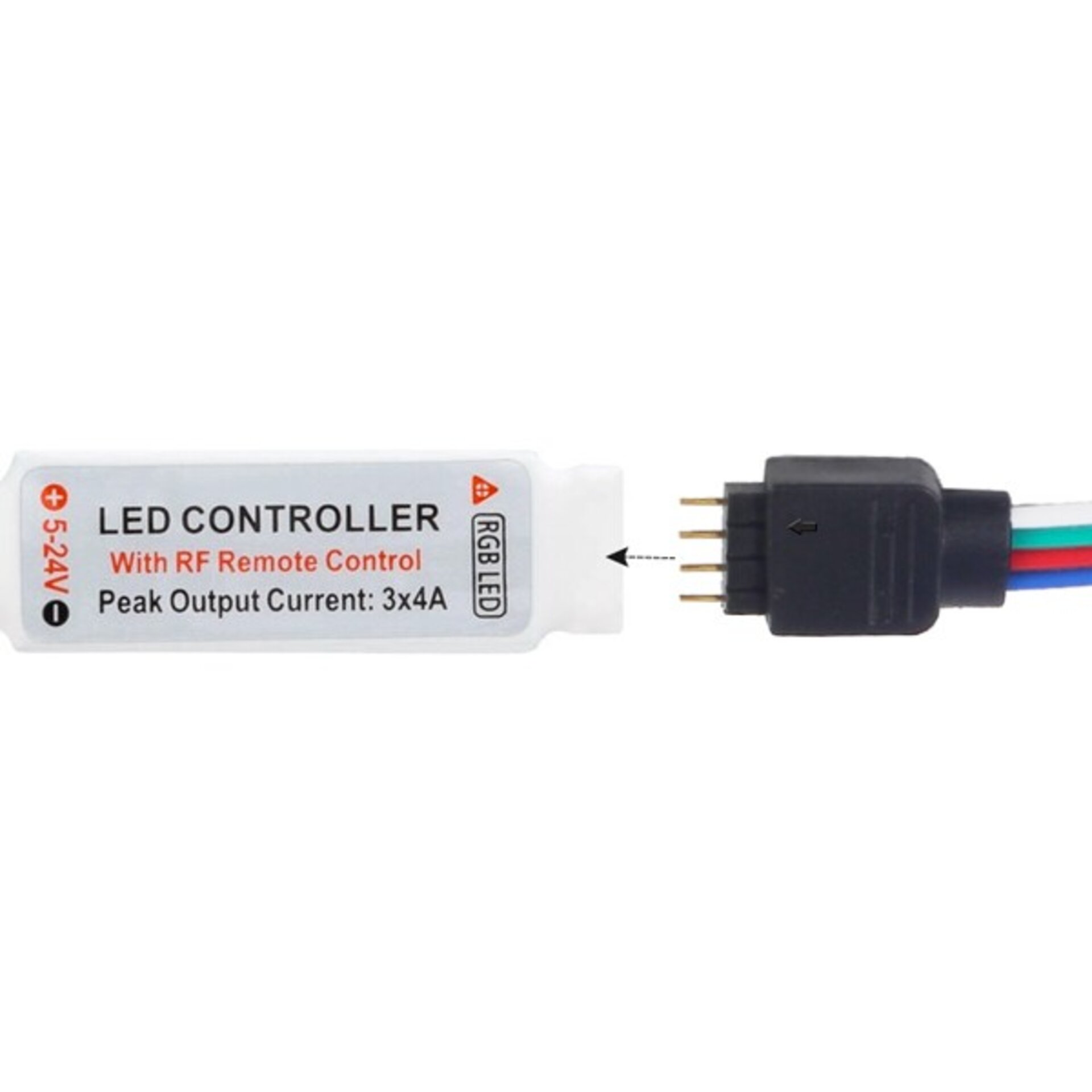 Controlador mini para tiras led RGB con control remoto por IR - 3