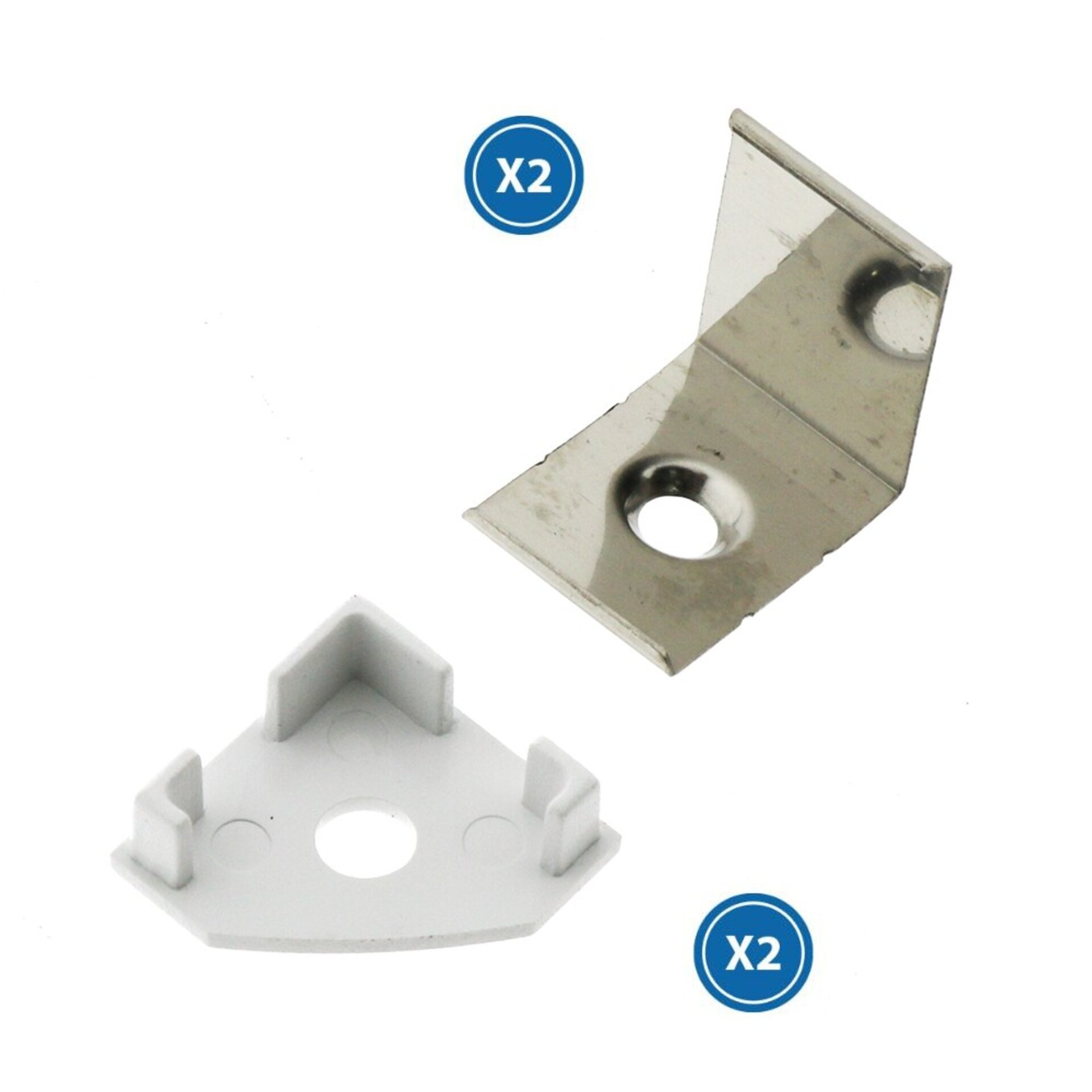 Pack 2 Tapones y 2 grapas para Perfil LM3717 - 1