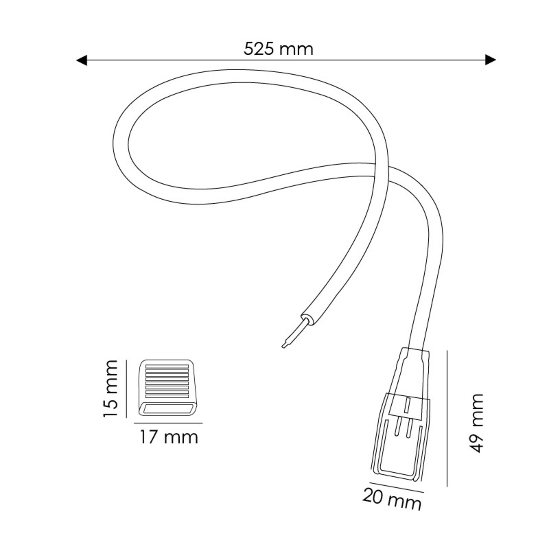 Cable adaptador crimpable para Tira LED 220VAC Como - 2