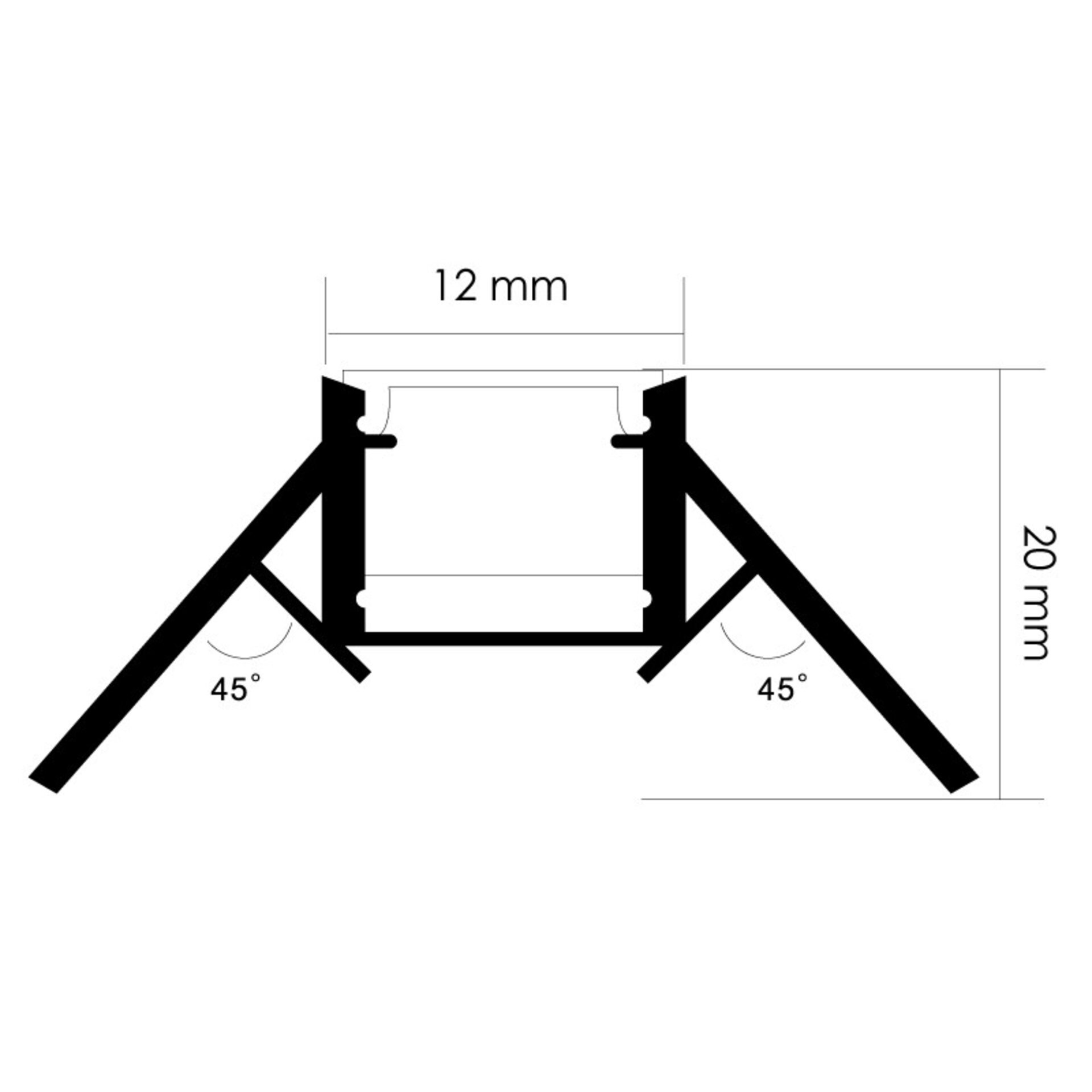 Perfil de aluminio Nisen empotrable Esquina 12/24V 2 metros - DSC - 2