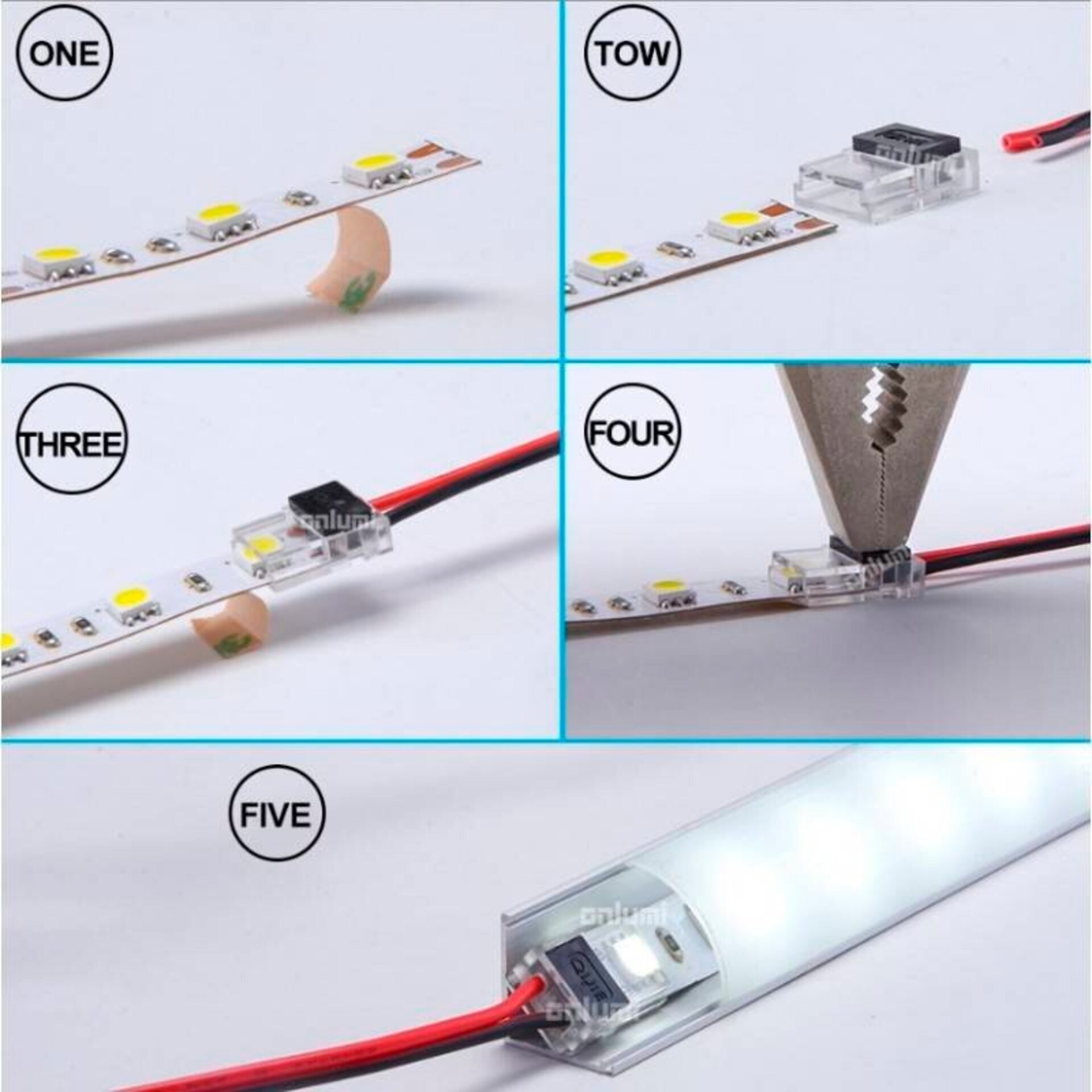 Conector UltraMini para Tira 10MM 12V/24V Monocolor a cable de 2 hilos - 3