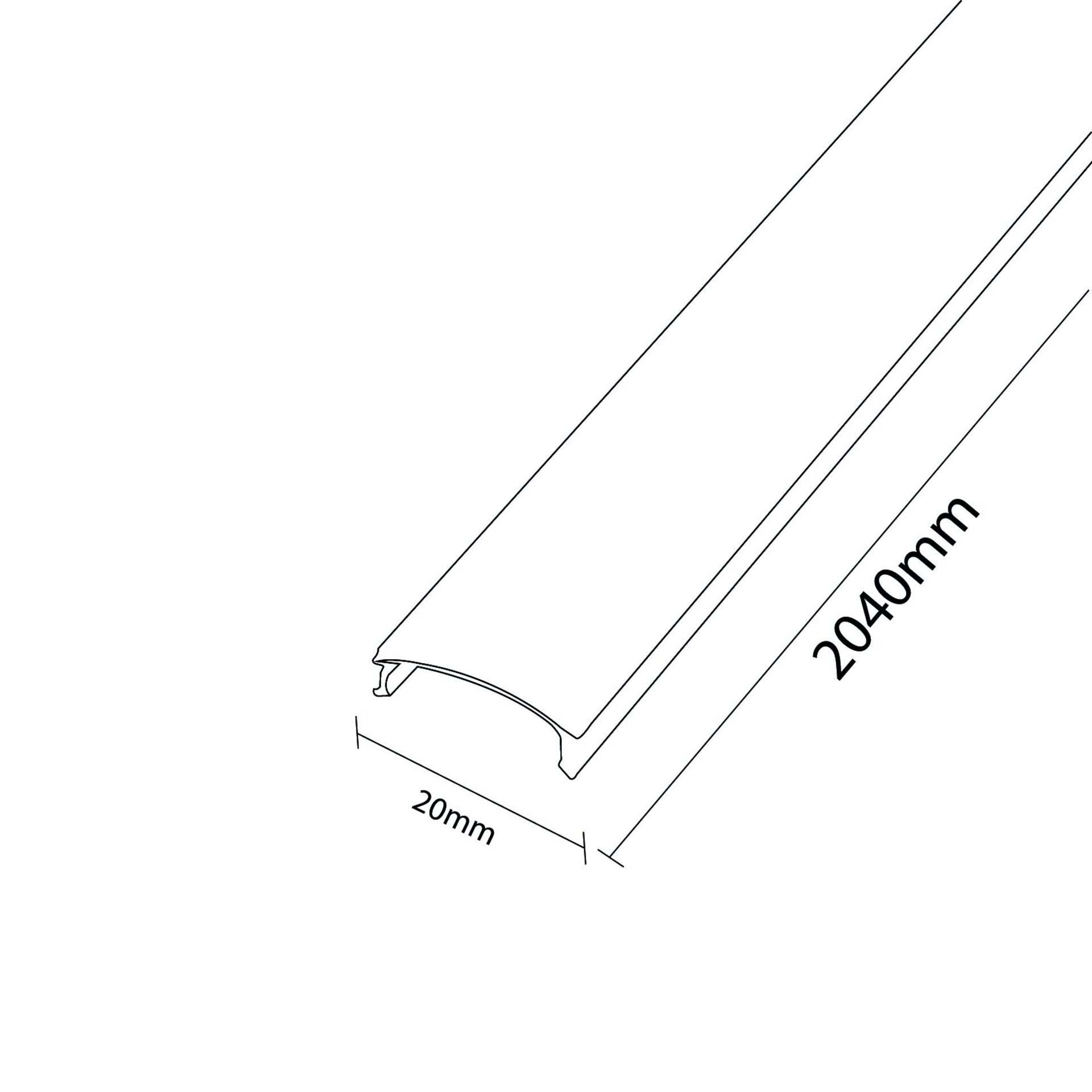 Difusor negro para perfil negro 13 mm - 2