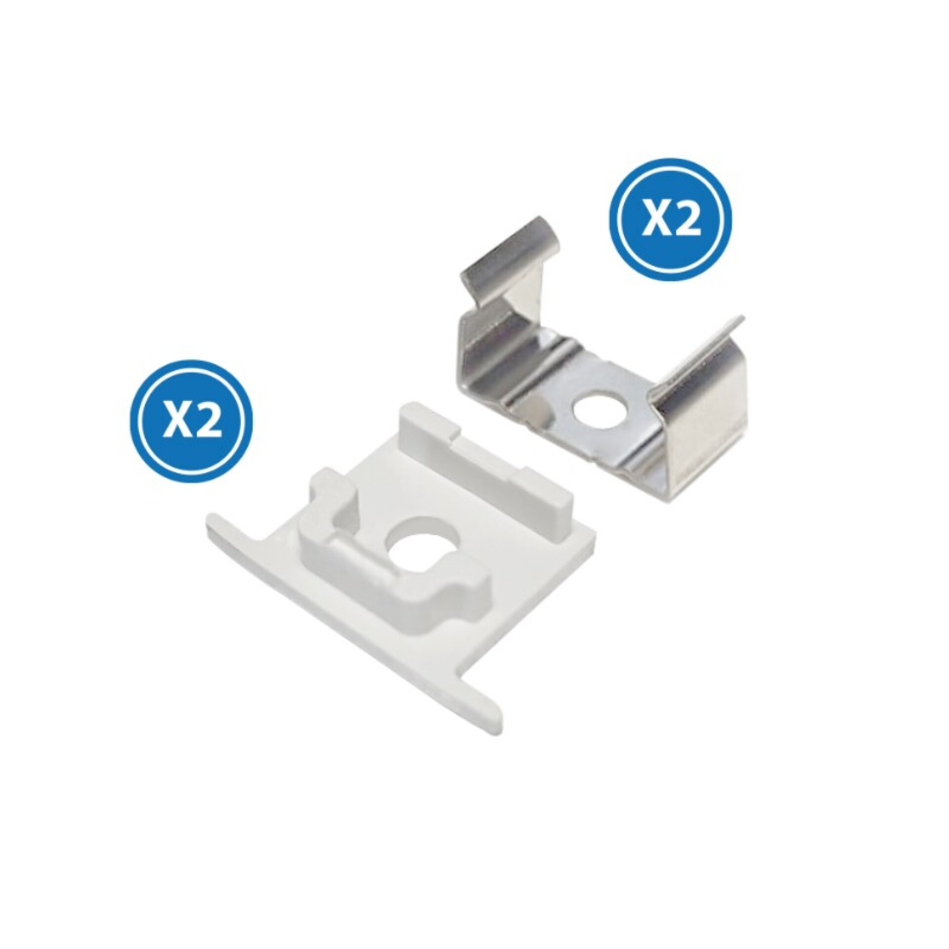 Pack de 2 tapas y 2 grampas para perfil  LM3711 - 1