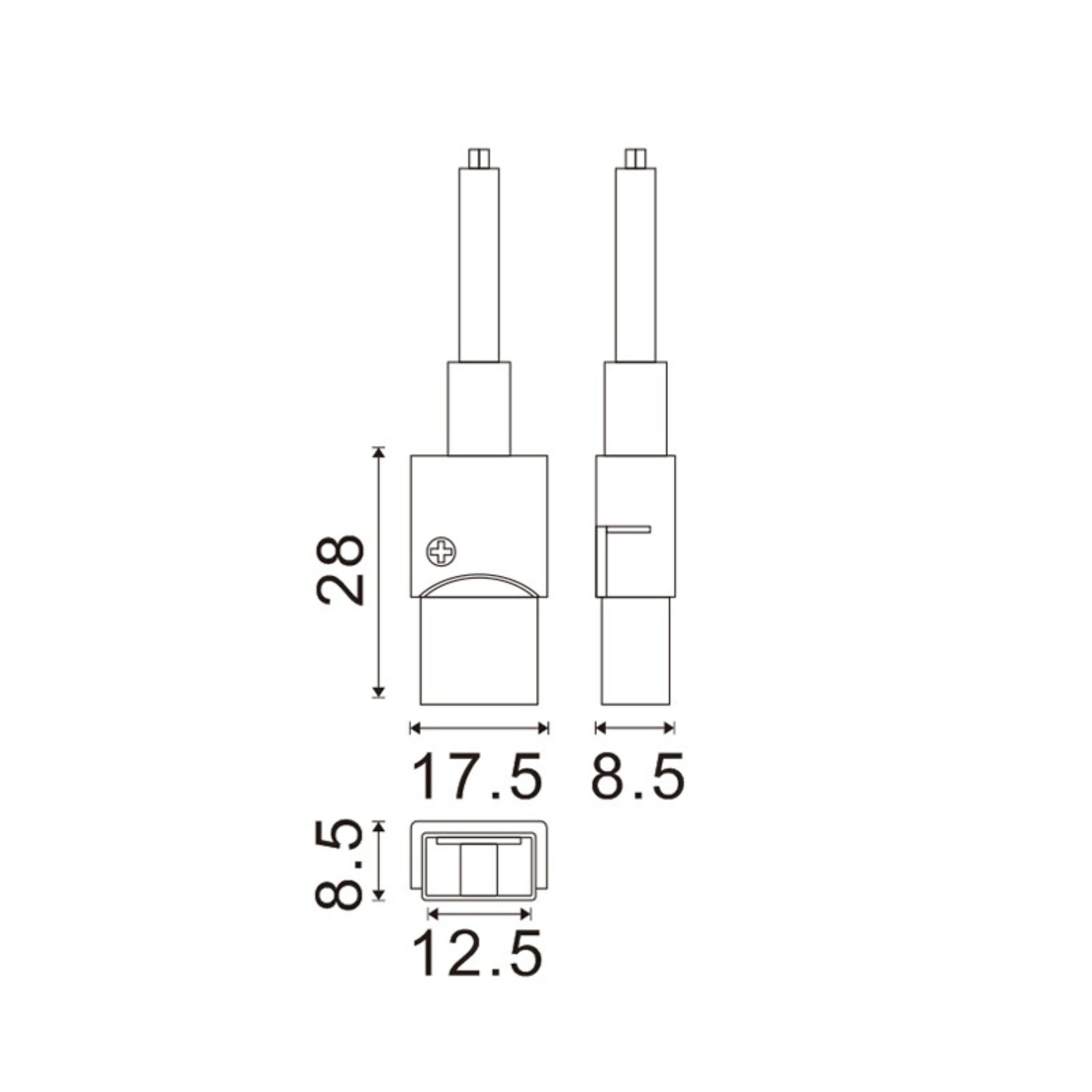 Conector intermedio con cable para Tira LED IP68 12MM out 10MM in 2PIN - 2