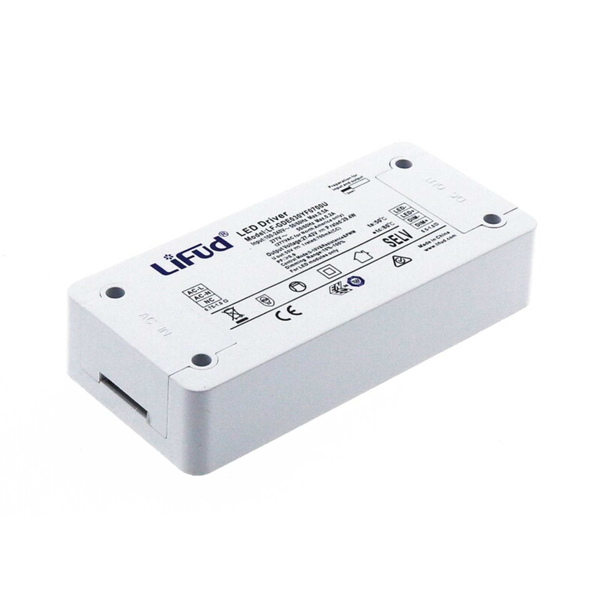 Driver Lifud Regulable 1-10V Salida 27-40V Dc 30W LF-GDE030YF - 1