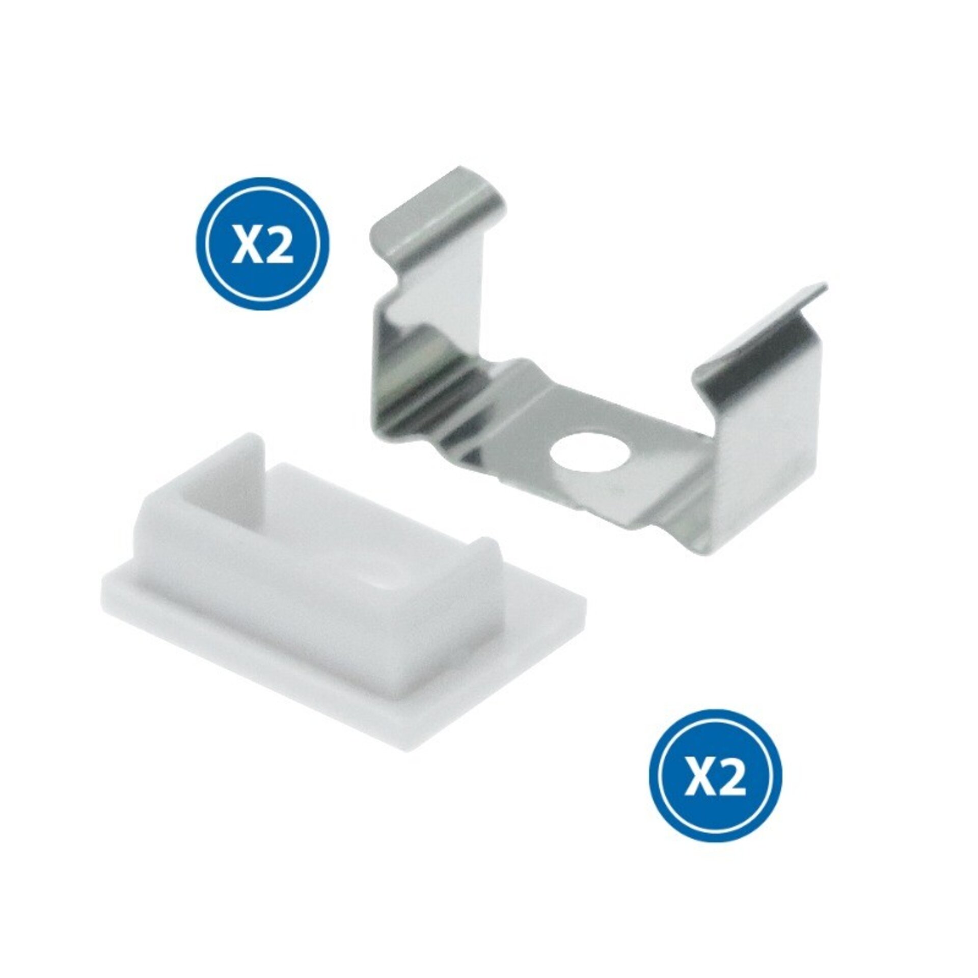 Pack 2 Tapones y 2 grapas para Perfil LM3727 - 1