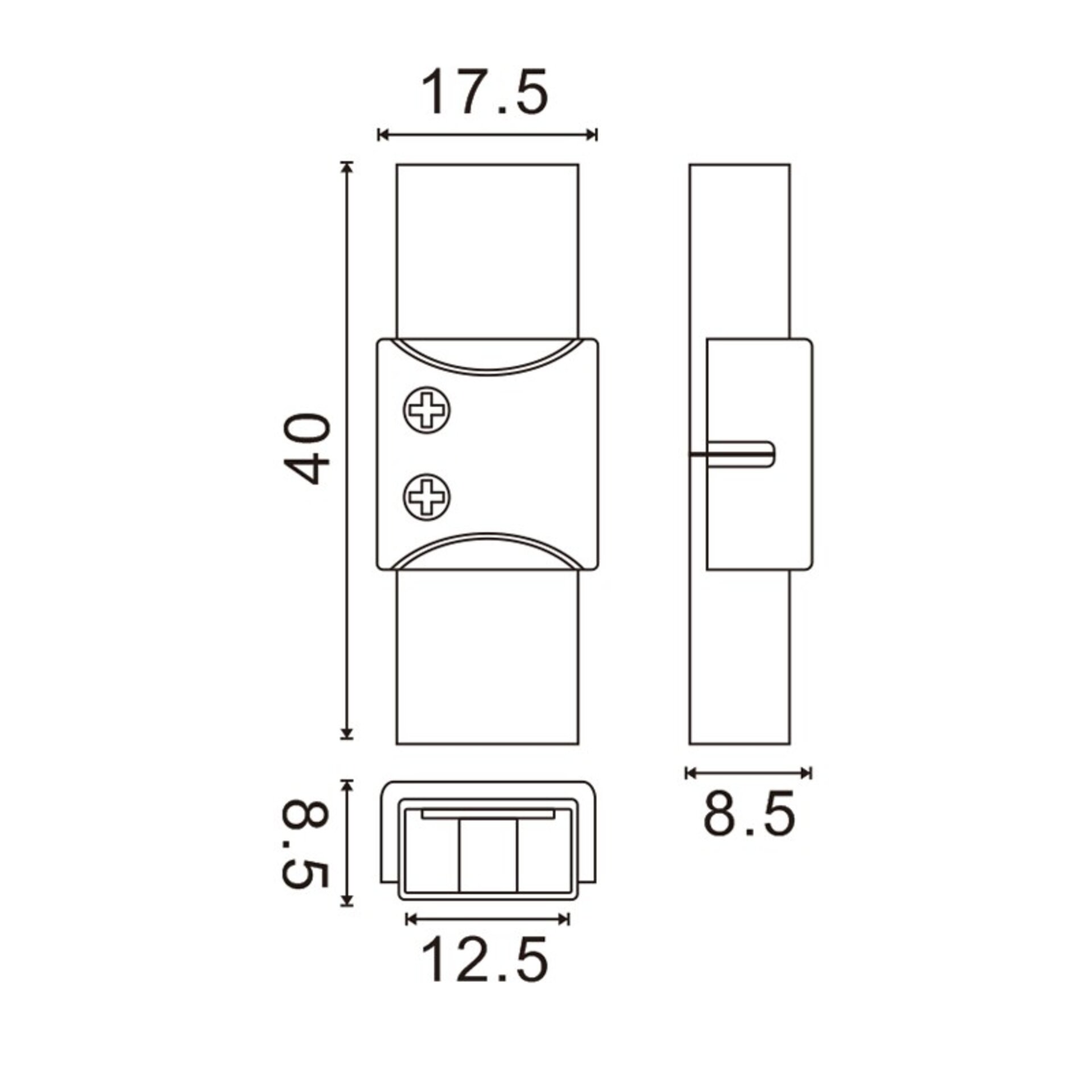 Conector intermedio para Tira LED IP68 12MM out 10MM in 2PIN - 2